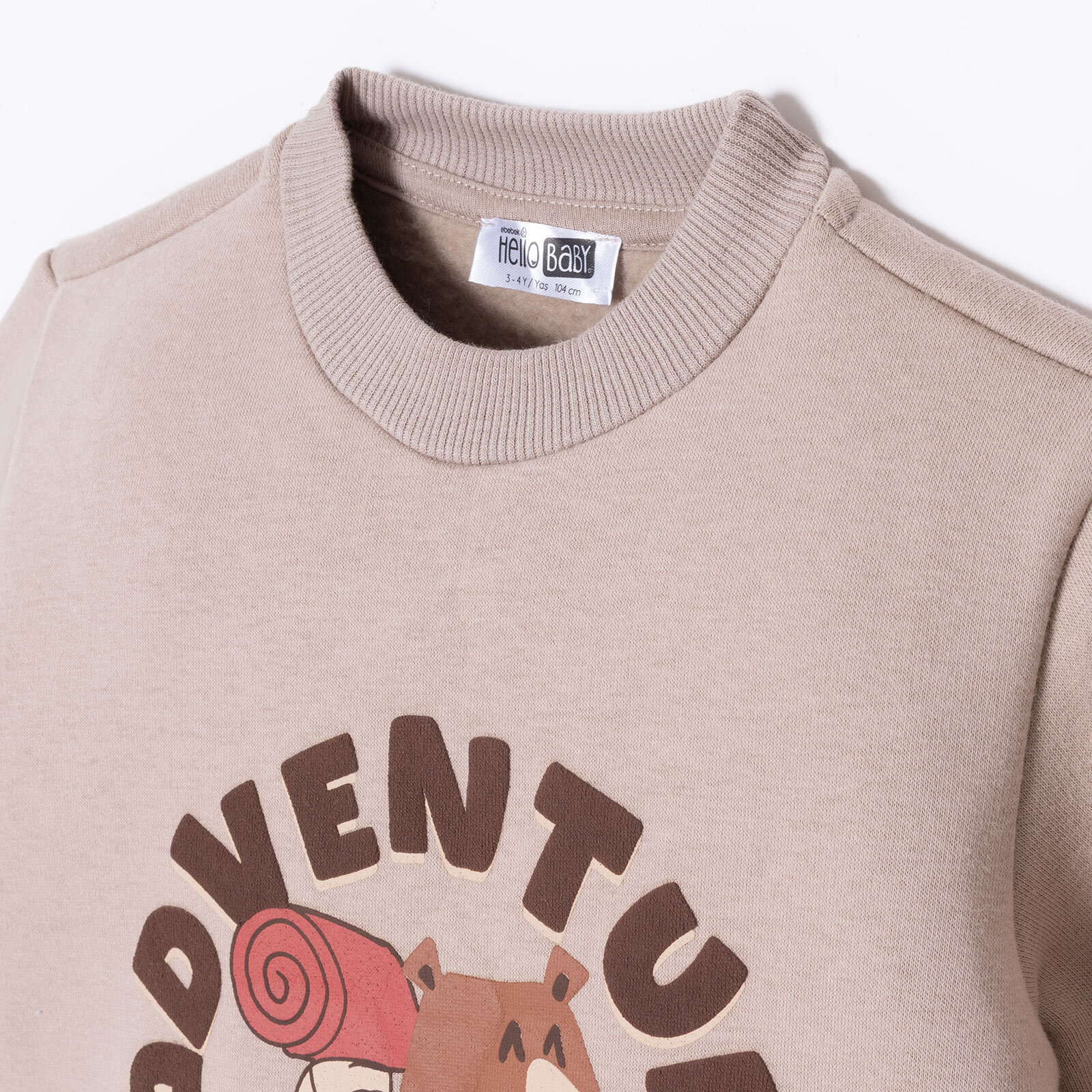 Erkek Bebek Eşofman Takımı Bisiklet Yaka Uzun Kol Ribanalı