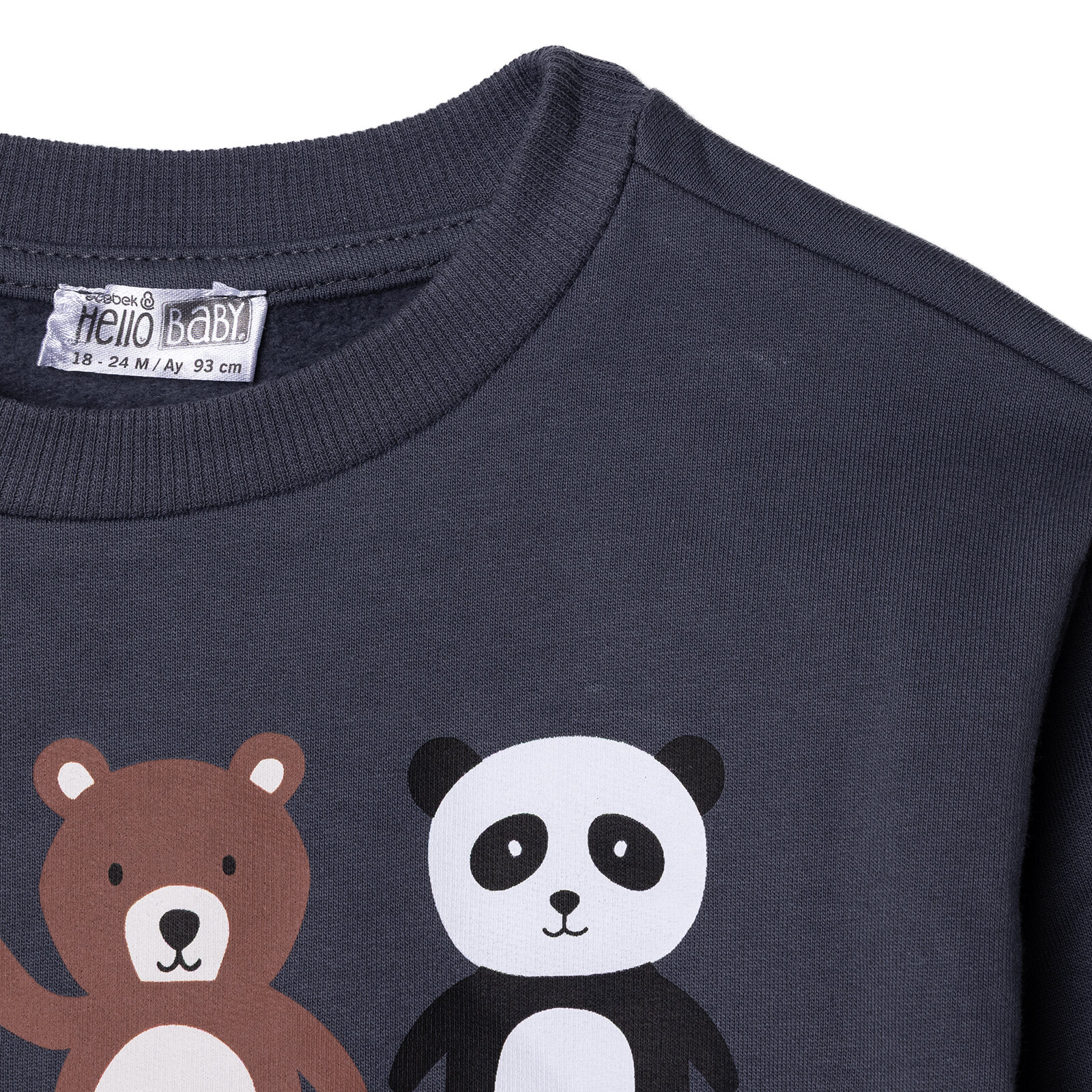 Erkek Bebek Eşofman Takımı Bisiklet Yaka Uzun Kol Ribanalı Paça