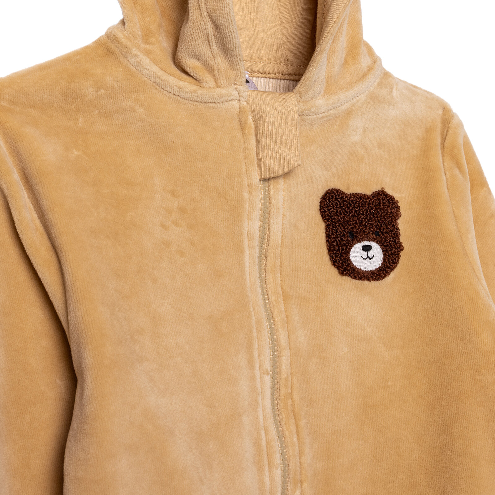 Erkek Bebek Eşofman Takımı Fitilli Kadife Örme Kapüşonlu Yaka Uzun Kol Ribanalı Paça