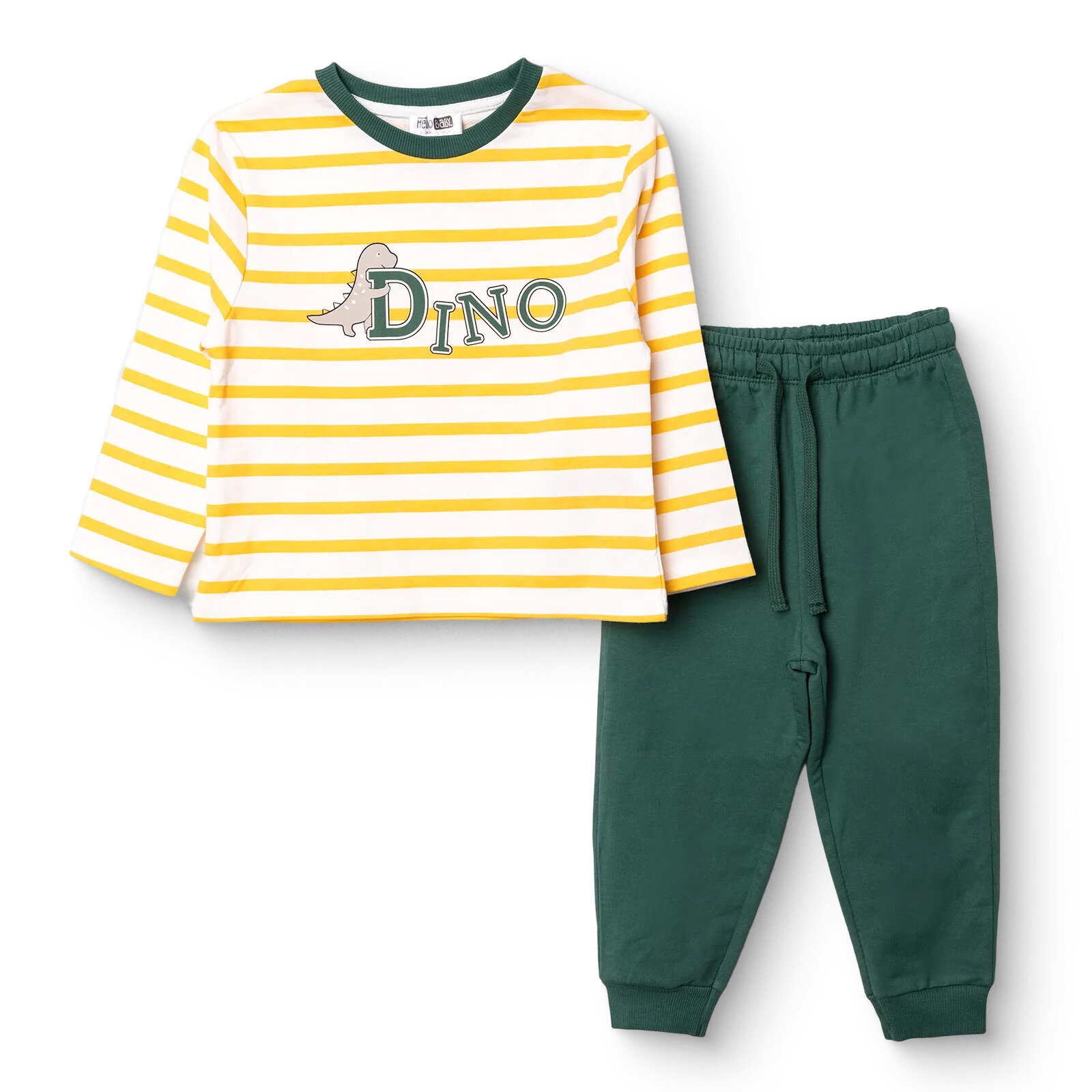 Erkek Bebek Eşofman Takımı İki İplik Bisiklet Yaka Uzun Kol