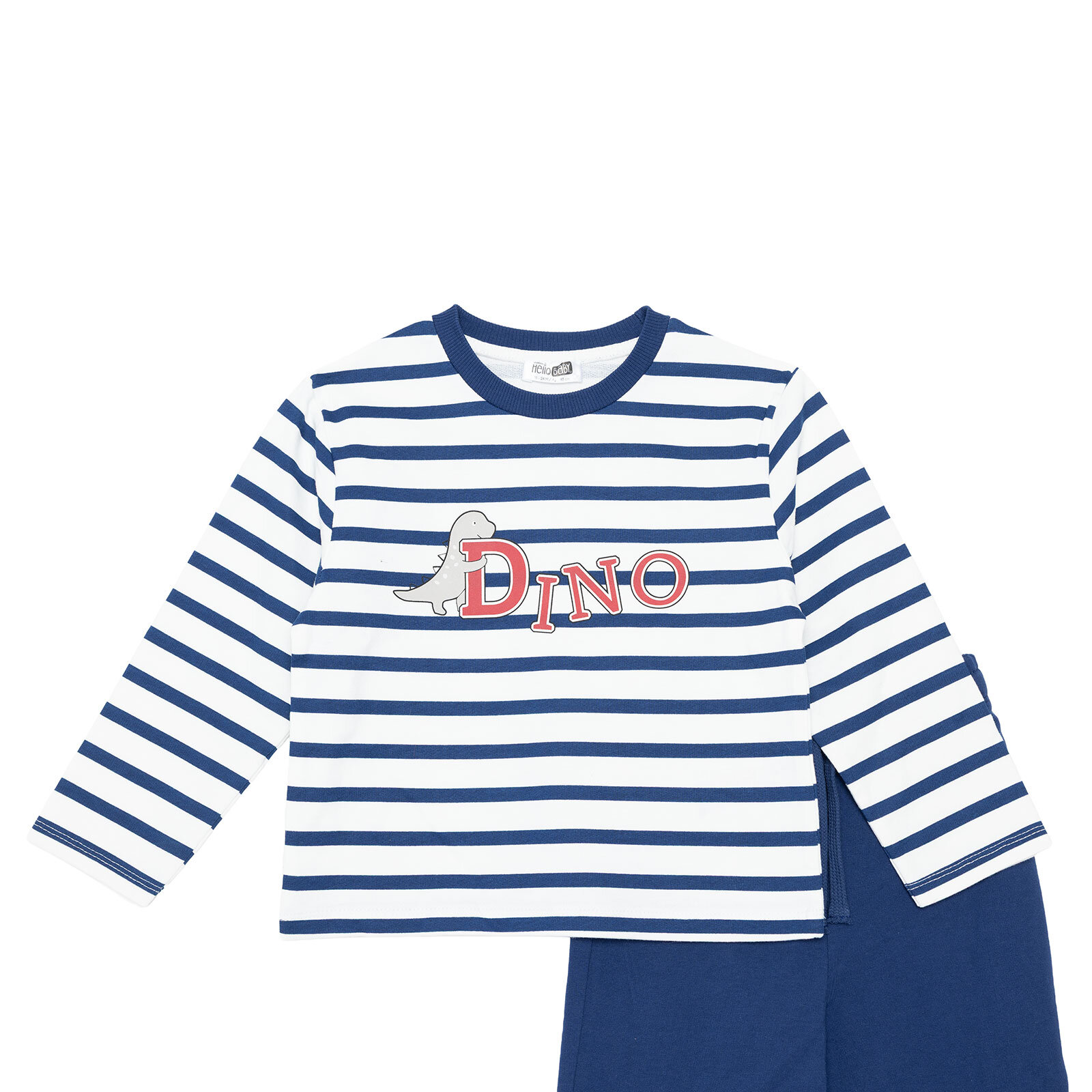 Erkek Bebek Eşofman Takımı İki İplik Bisiklet Yaka Uzun Kol