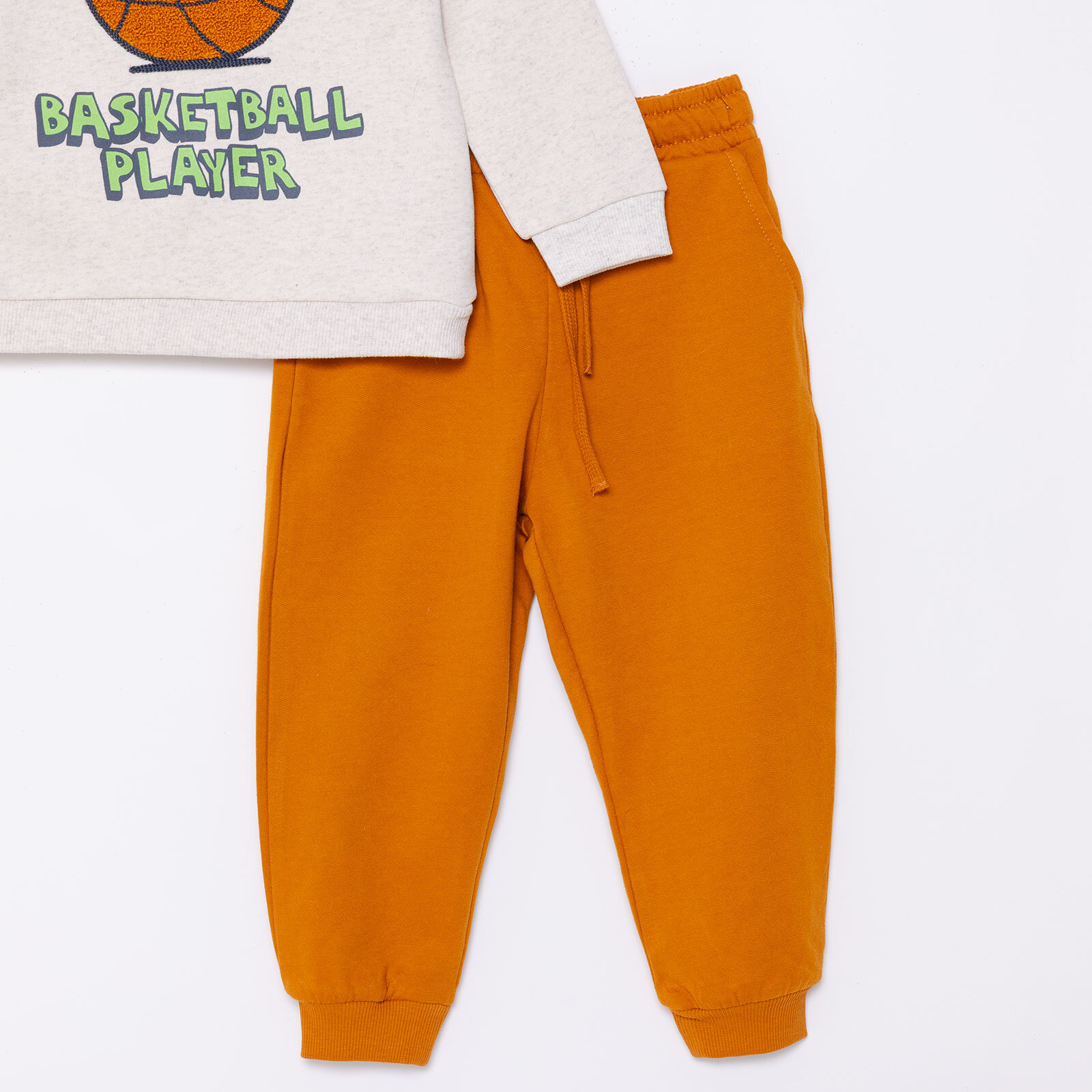 Erkek Bebek Eşofman Takımı Motto Boy Bisiklet Yaka Uzun Kol Ribanalı