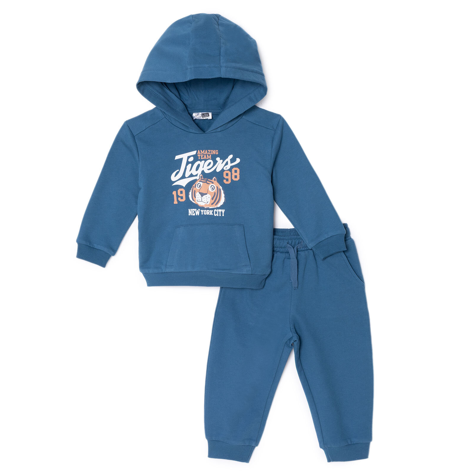 Erkek Bebek Eşofman Takımı Motto Boy Bisiklet Yaka Uzun Kol Ribanalı