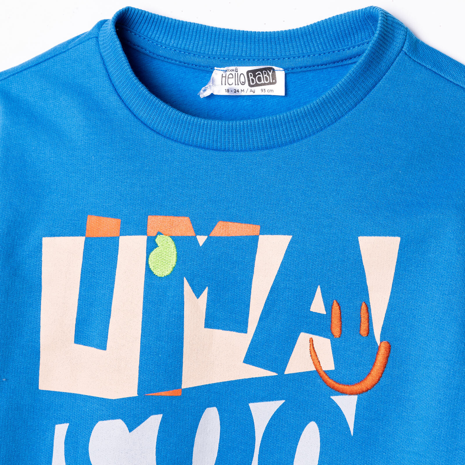 Erkek Bebek Eşofman Takımı Motto Boy Bisiklet Yaka Uzun Kol Ribanalı