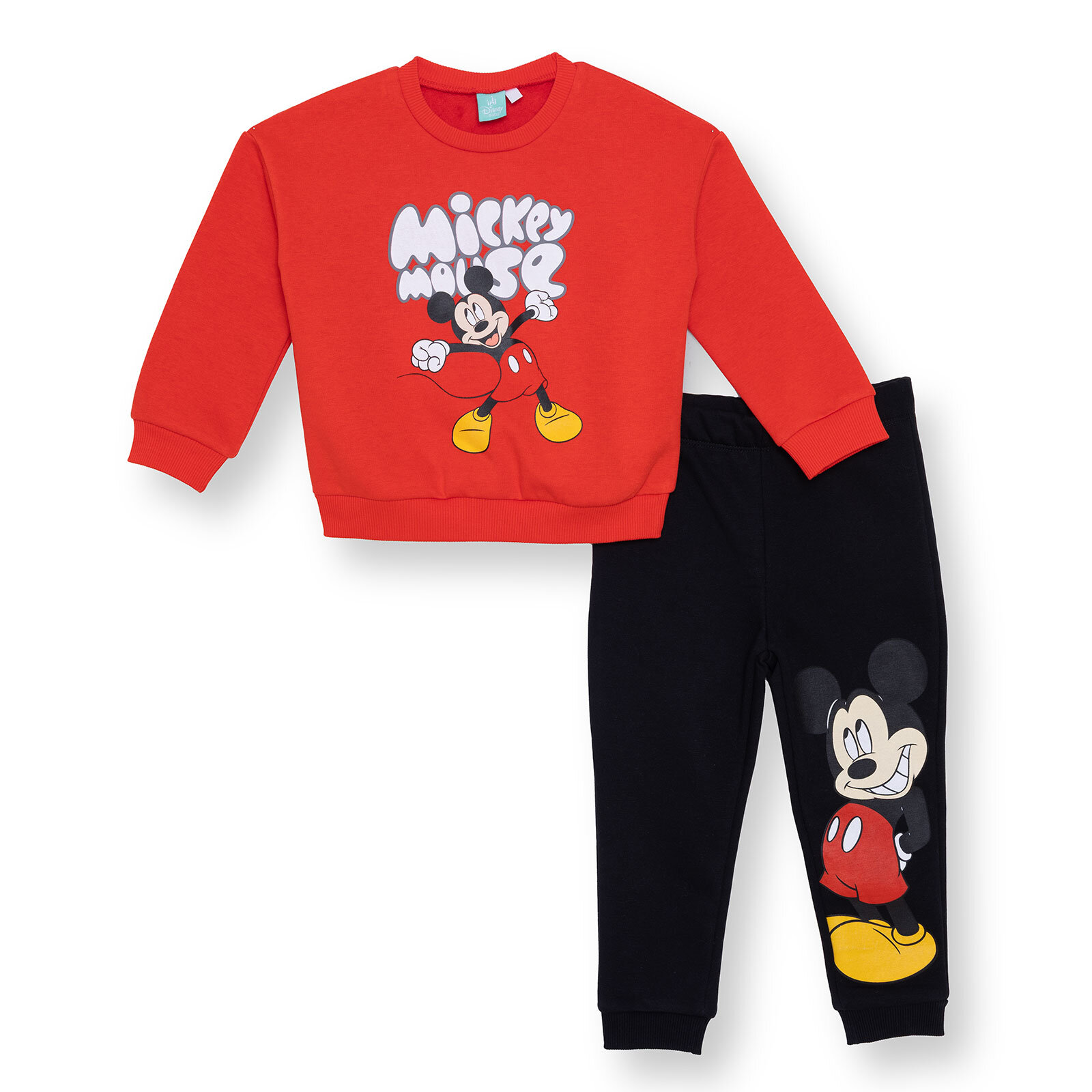 Erkek Bebek Eşofman Takımı Şardonlu Bisiklet Yaka Uzun Kol Ribanalı Paça