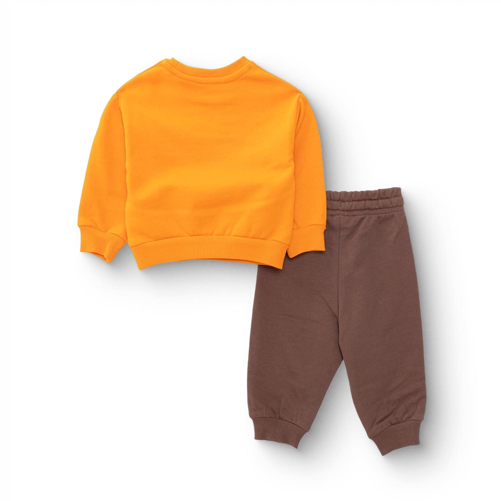 Erkek Bebek Eşofman Takımı Şardonlu İki İplik Bisiklet Yaka Uzun Kol Ribanalı Paça