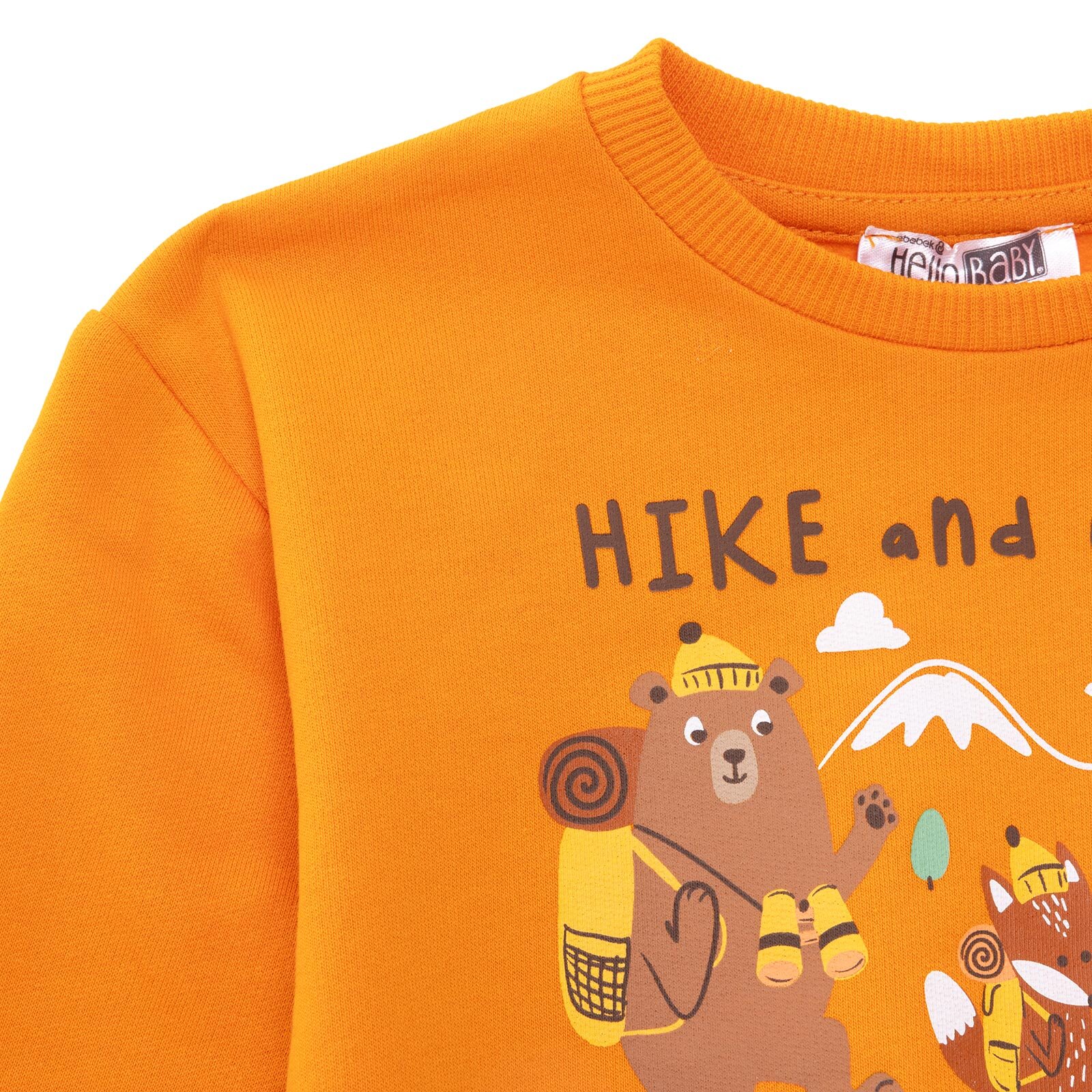 Erkek Bebek Eşofman Takımı Şardonlu İki İplik Bisiklet Yaka Uzun Kol Ribanalı Paça