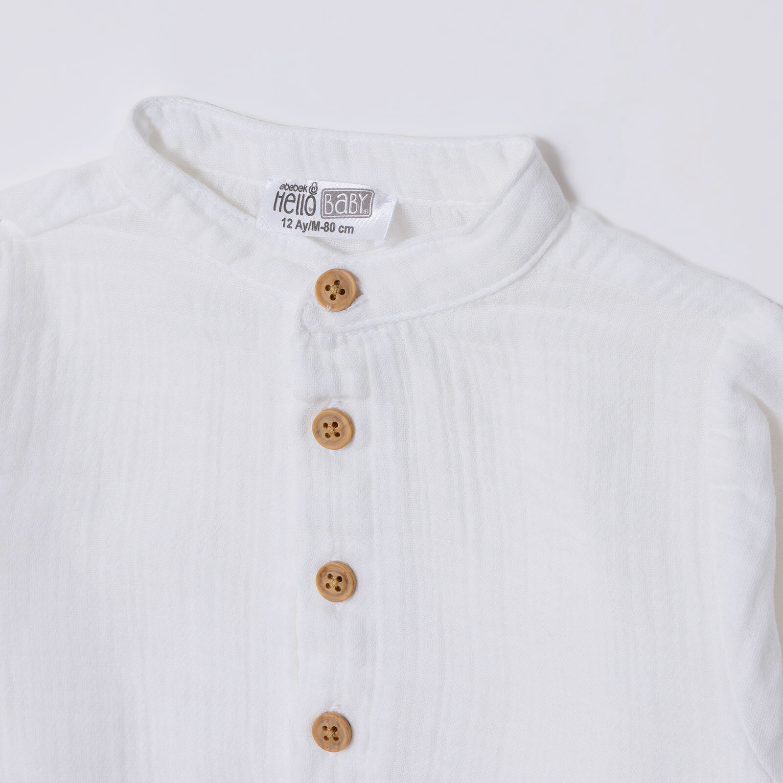Erkek Bebek Gömlek Hakim Yaka Uzun Kol Erkek Bebek Gömlek Hakim Yaka Uzun Kol