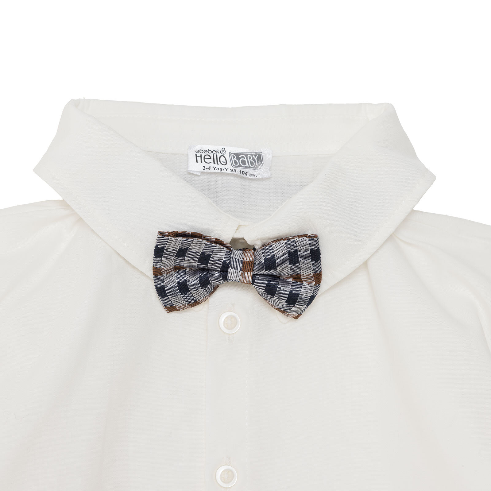 Erkek Bebek Gömlek-Pantolon Poplin Gömlek Yaka Reçme Paça