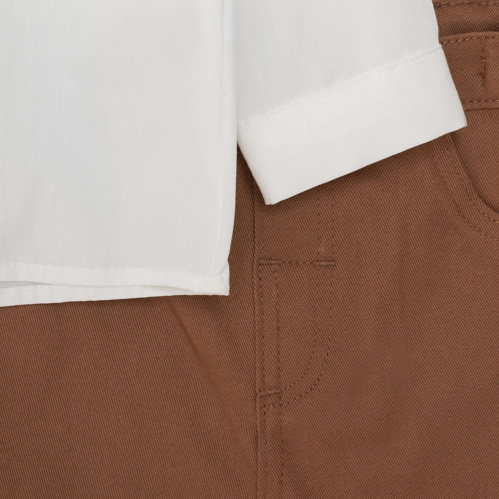 Erkek Bebek Gömlek-Pantolon Poplin Gömlek Yaka Reçme Paça