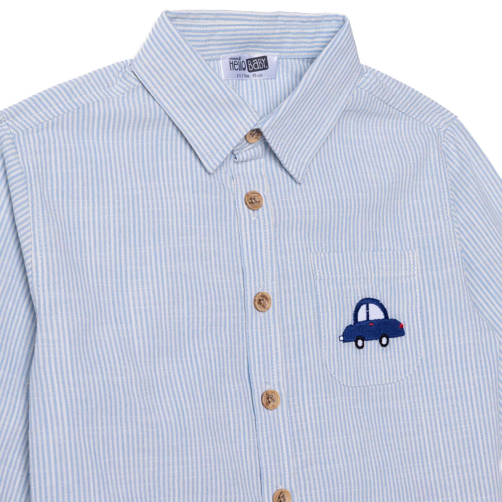 Erkek Bebek Gömlek Poplin Gömlek Yaka Uzun Kol Erkek Bebek Gömlek Poplin Gömlek Yaka Uzun Kol