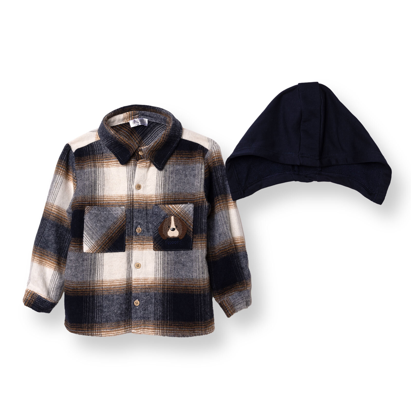 Erkek Bebek Happy Animals Gömlek Kapüşonlu Uzun Kol Erkek Bebek Happy Animals Gömlek Kapüşonlu Uzun Kol