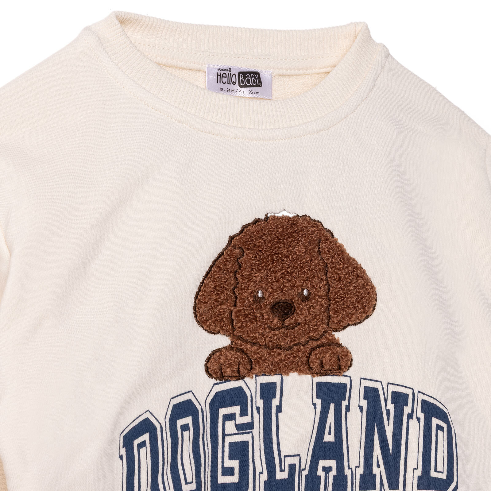 Erkek Bebek Happy Animals Sweatshirt İki İplik Bisiklet Yaka Uzun Kol