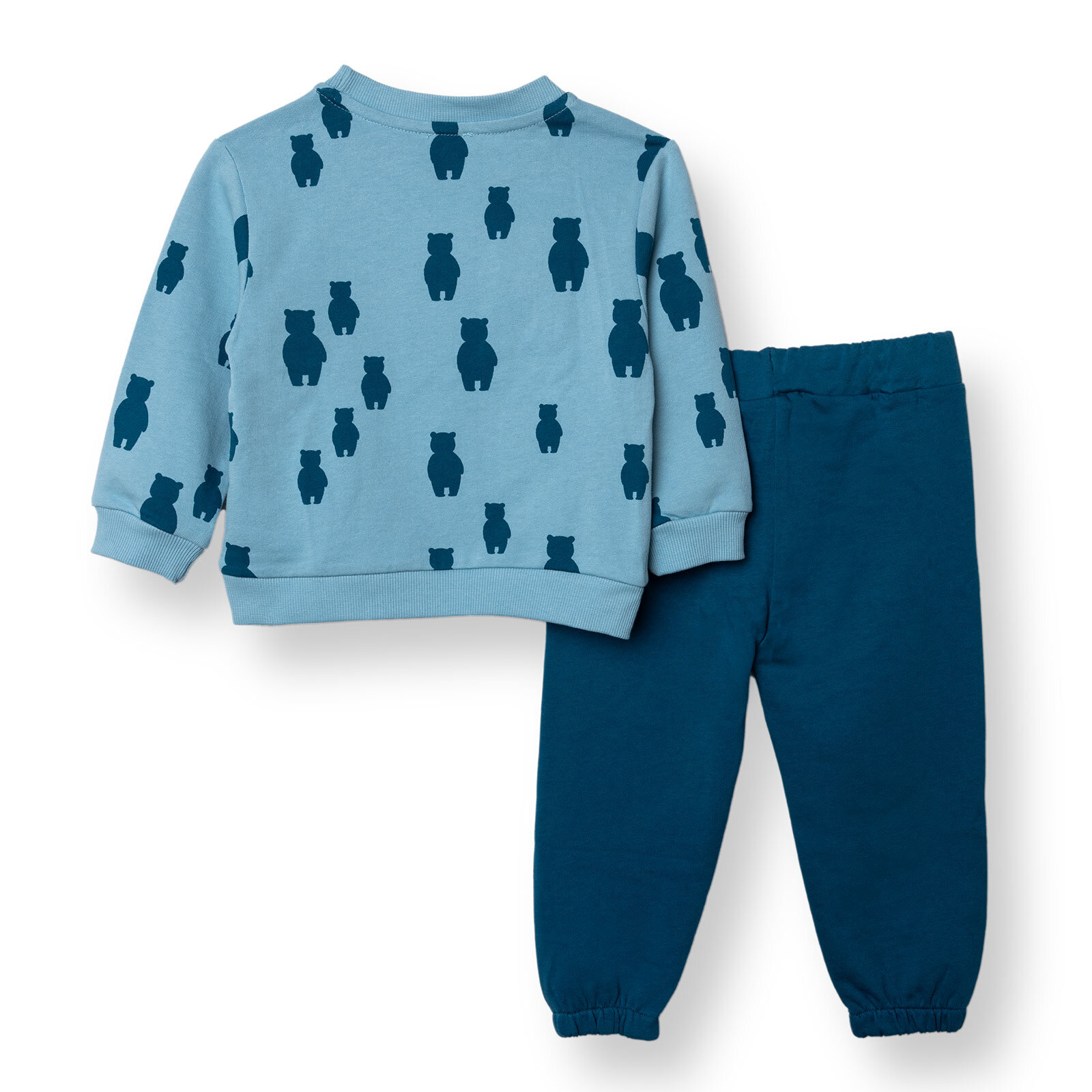 Erkek Bebek Hello Cute Bear Eşofman Takımı Bisiklet Yaka Uzun Kol Lastikli Paça