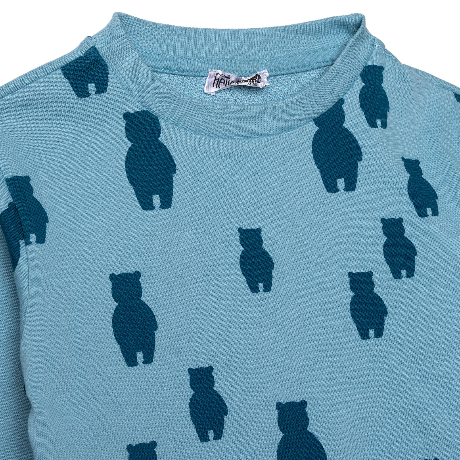 Erkek Bebek Hello Cute Bear Eşofman Takımı Bisiklet Yaka Uzun Kol Lastikli Paça