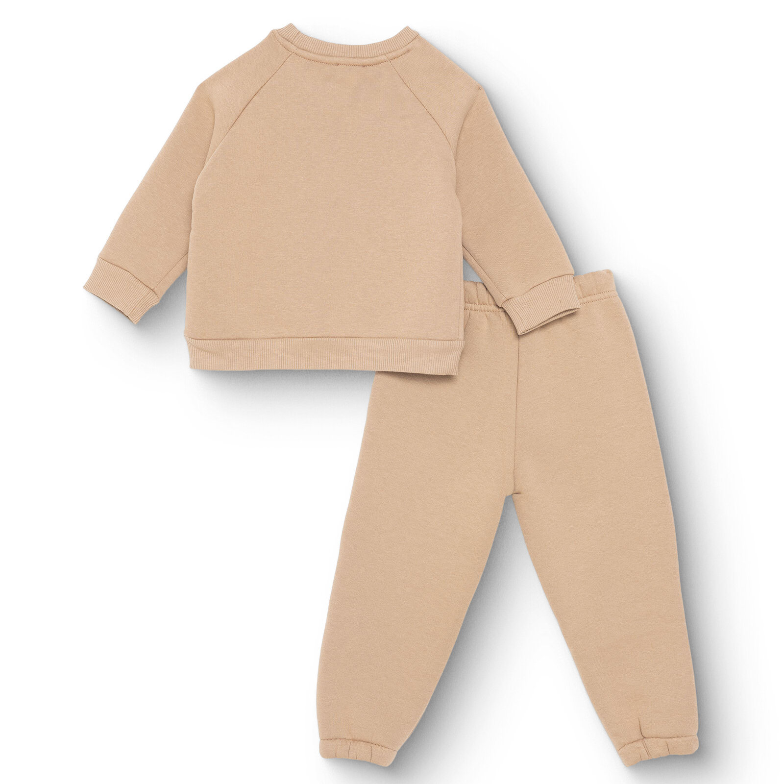 Erkek Bebek Hello Cute Bear Eşofman Takımı Şardonlu Bisiklet Yaka Uzun Kol Ribanalı Paça