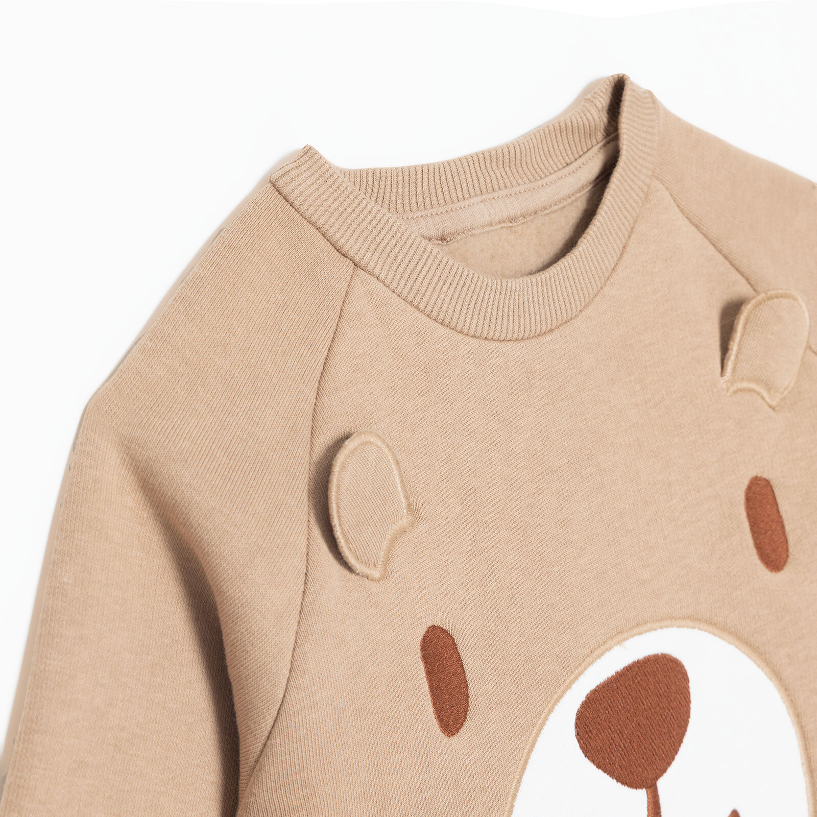 Erkek Bebek Hello Cute Bear Eşofman Takımı Şardonlu Bisiklet Yaka Uzun Kol Ribanalı Paça