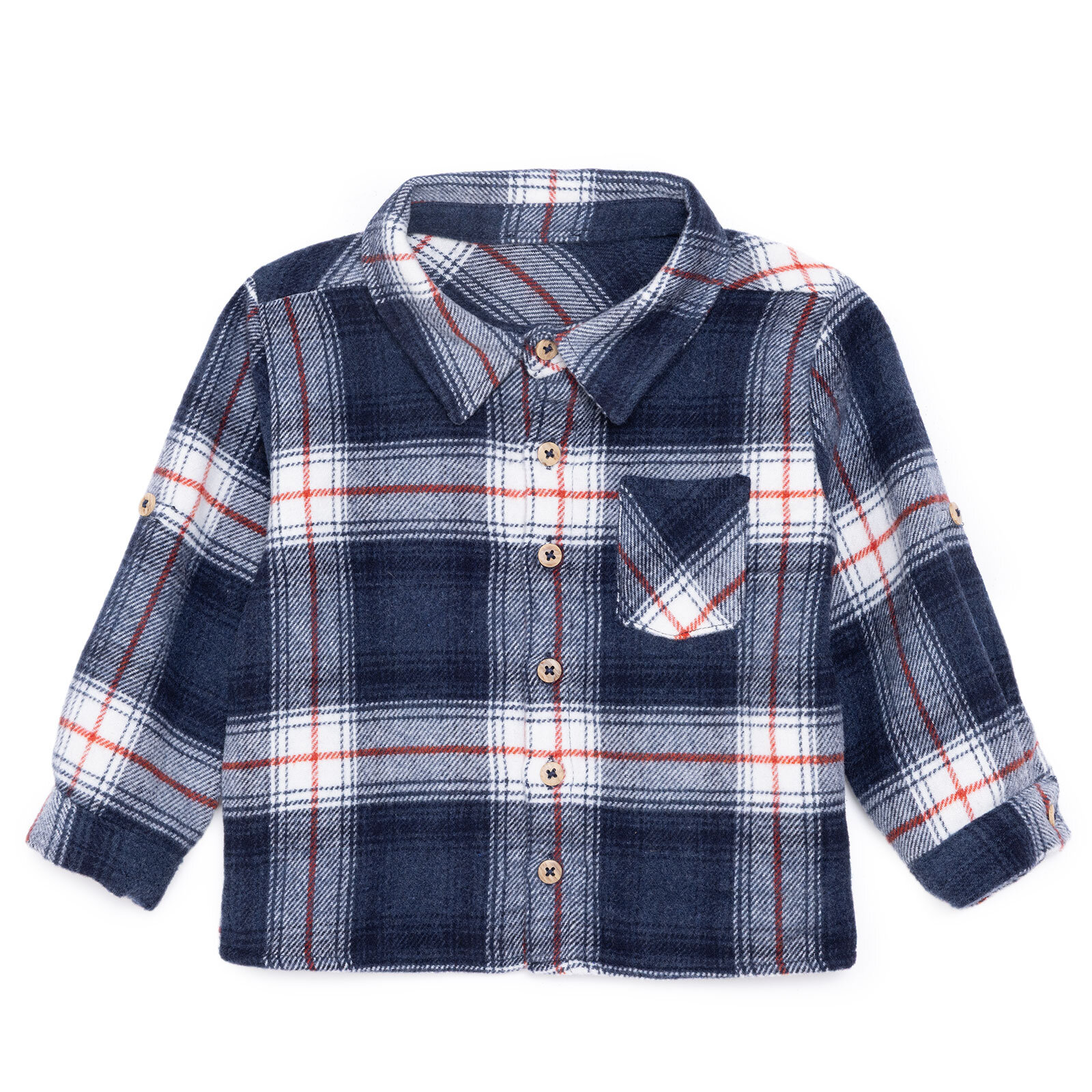 Erkek Bebek Hello Cute Bear Gömlek Düğmeli Kapüşonlu Uzun Kol