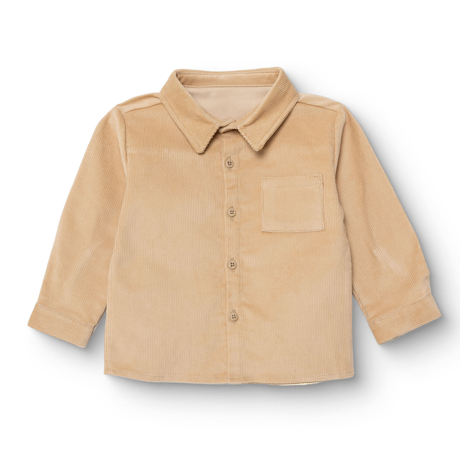 Erkek Bebek Hello Cute Bear Gömlek Fitilli Kadife Dokuma Gömlek Yaka Uzun Kol