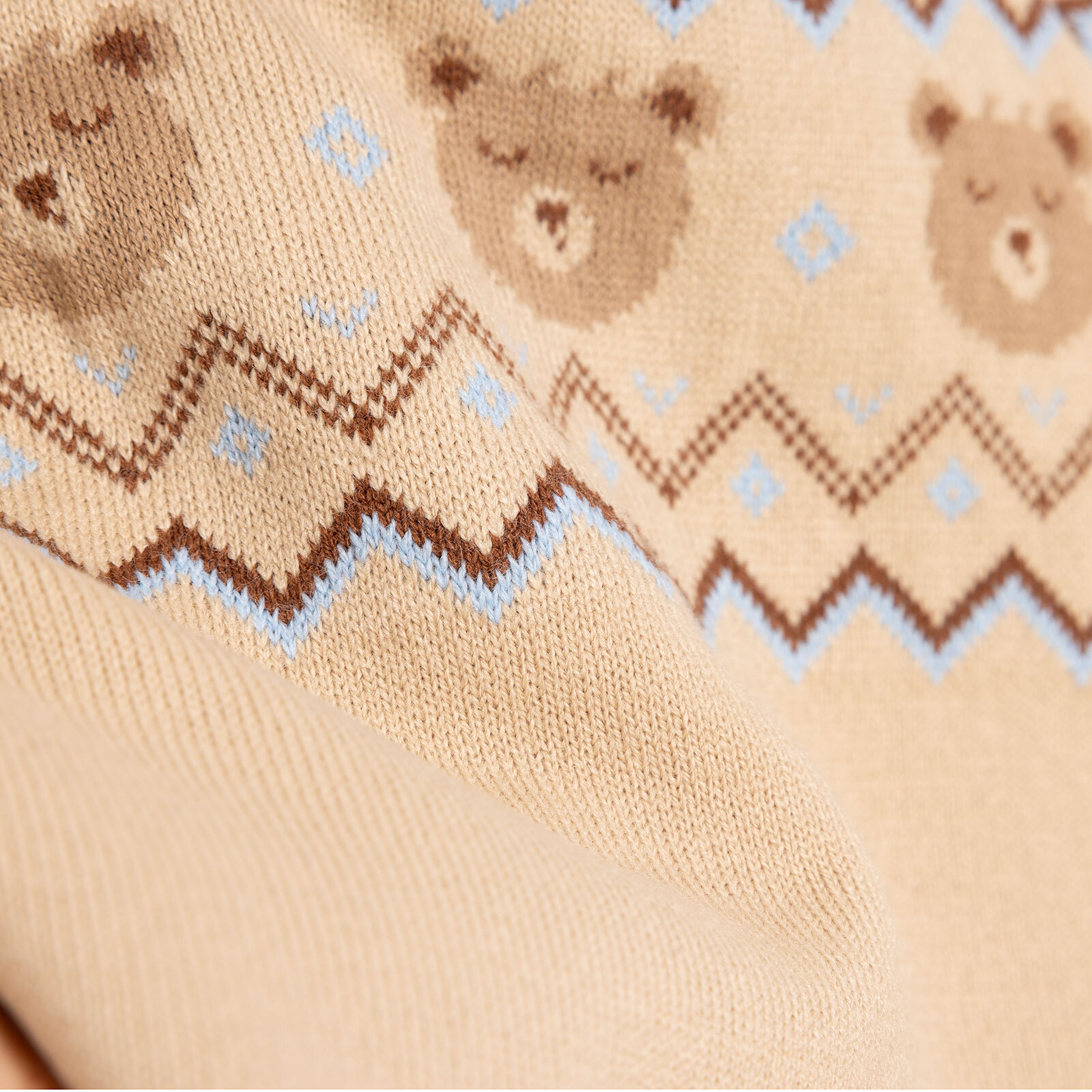 Erkek Bebek Hello Cute Bear Triko Kazak Bisiklet Yaka Uzun Ko