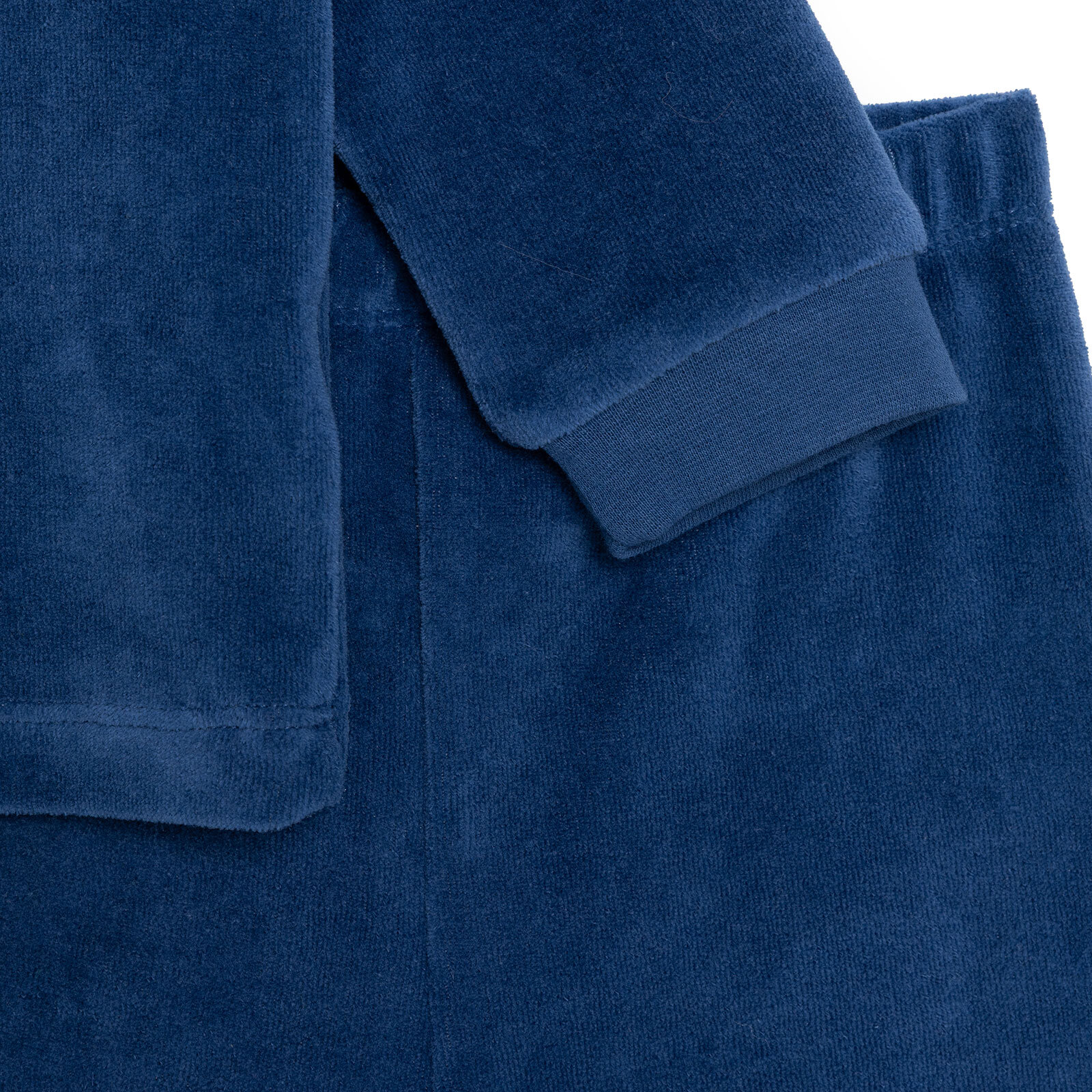 Erkek Bebek Kadife Pijama Takımı Bisiklet Yaka Uzun Kol Ribanalı Paça