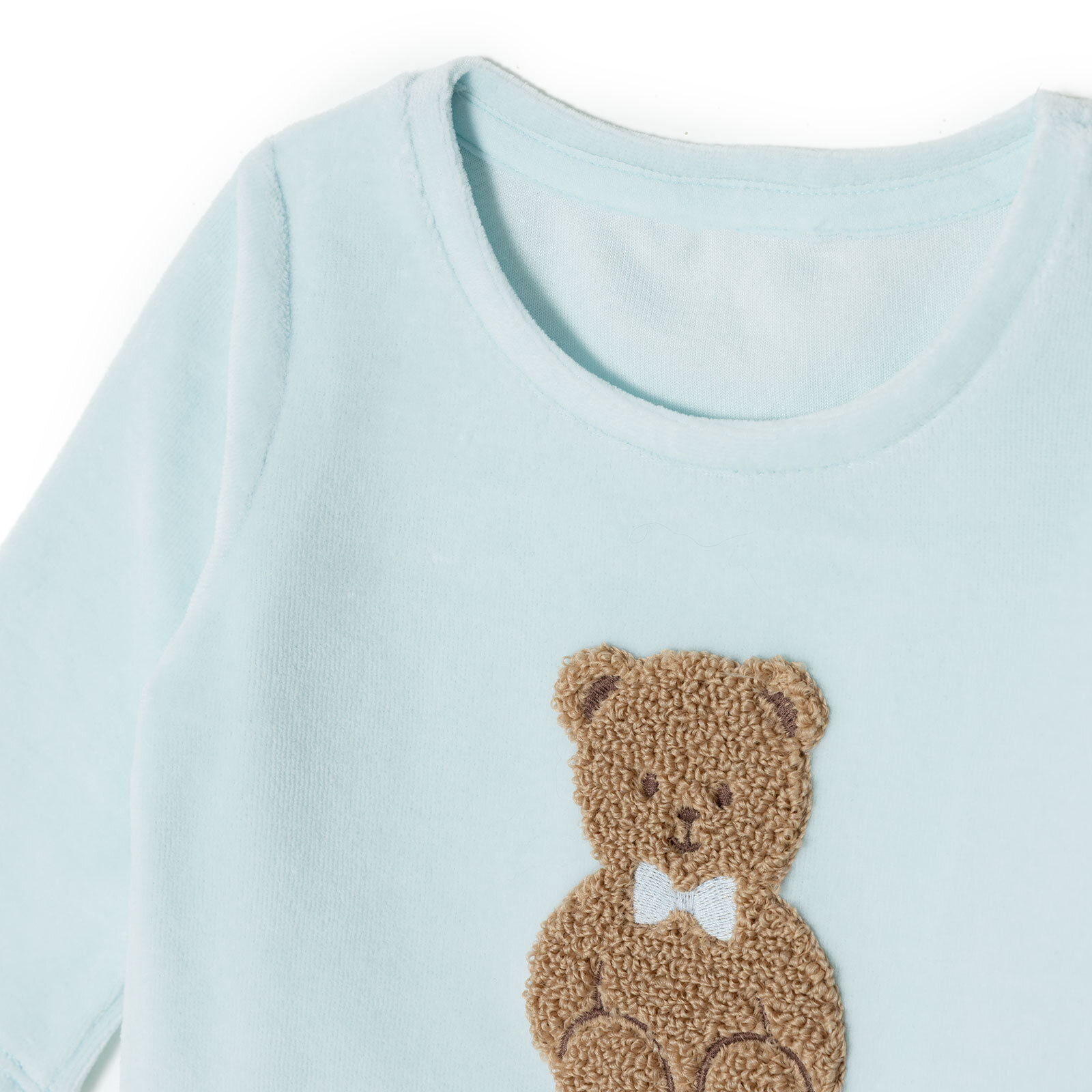 Erkek Bebek Kadife Pijama Takımı Bisiklet Yaka Uzun Kol Ribanalı Paça Erkek Bebek Kadife Pijama Takımı Bisiklet Yaka Uzun Kol Ribanalı Paça