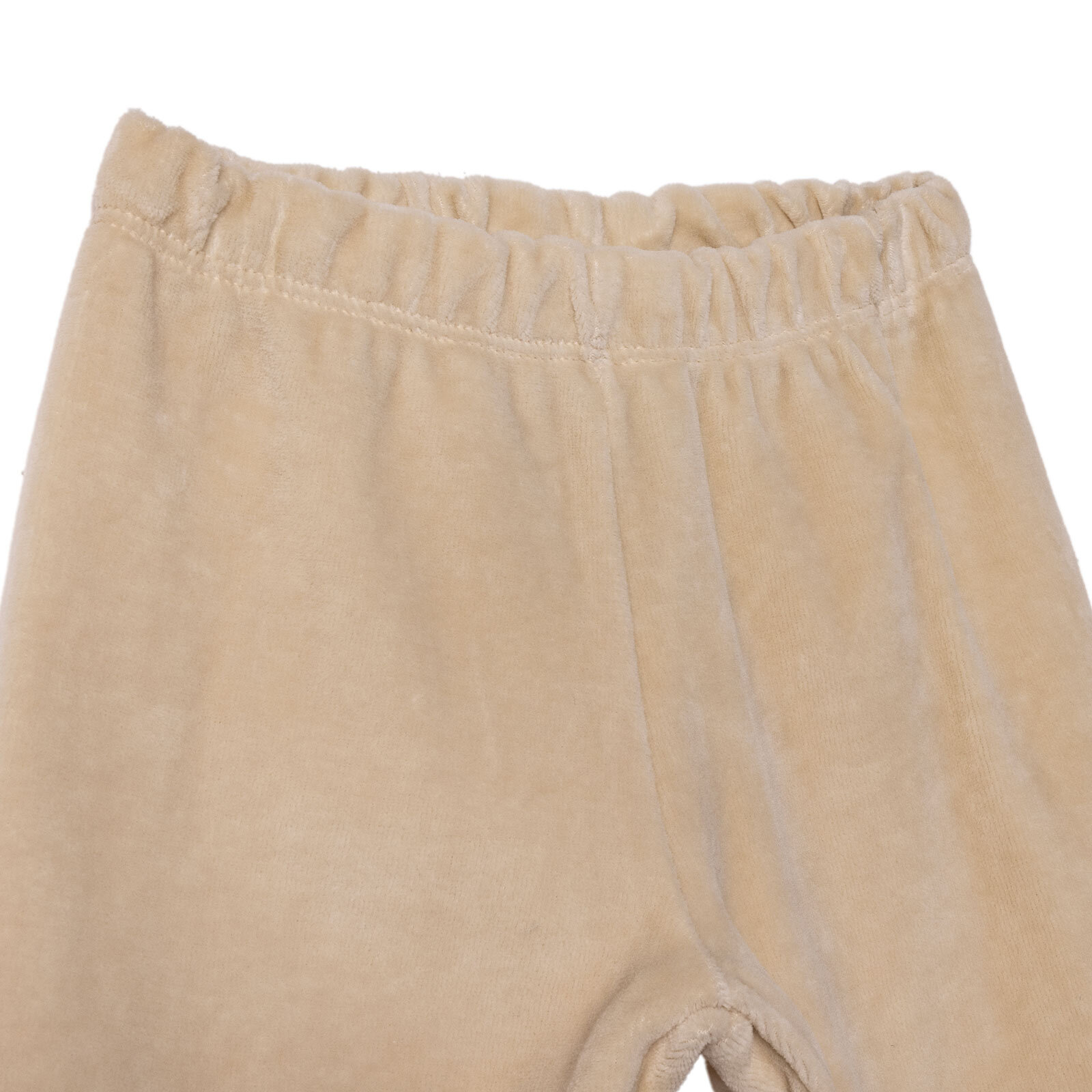 Erkek Bebek Kadife Pijama Takımı Bisiklet Yaka Uzun Kol Ribanalı Paça