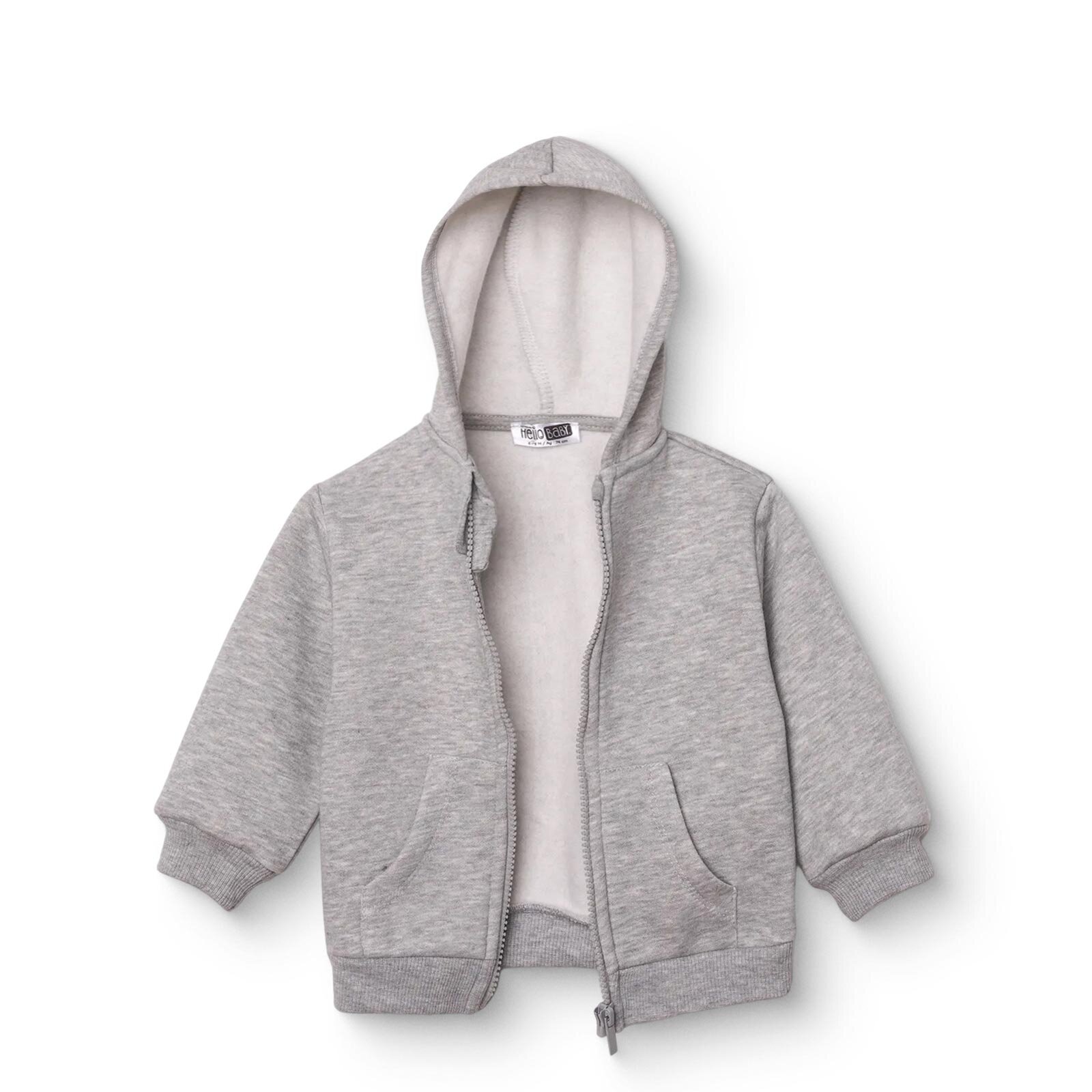 Erkek Bebek Kapüşonlu Hırka Kapüşonlu Yaka Uzun Kol