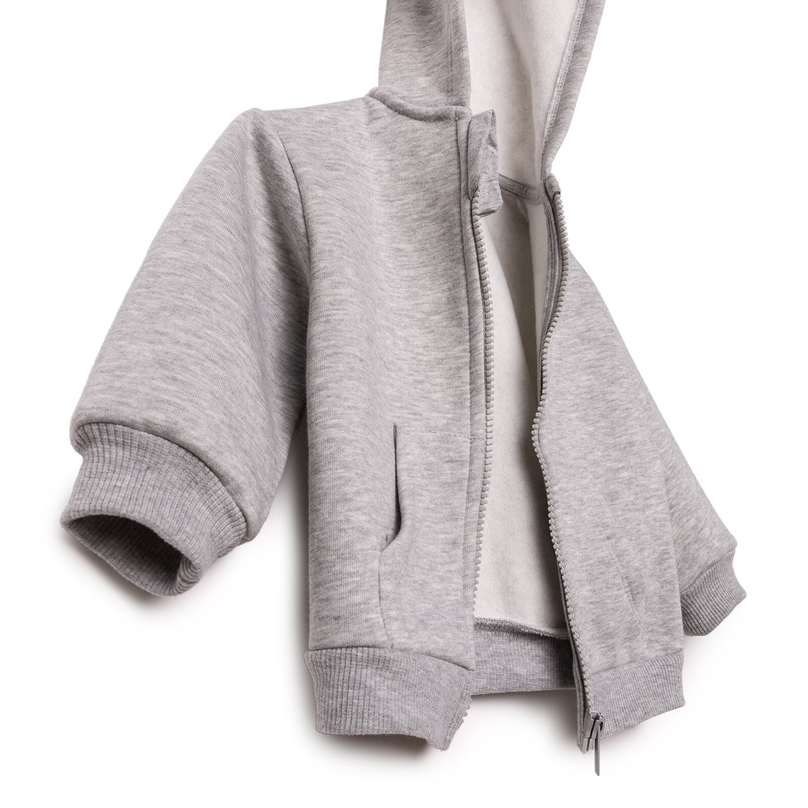 Erkek Bebek Kapüşonlu Hırka Kapüşonlu Yaka Uzun Kol
