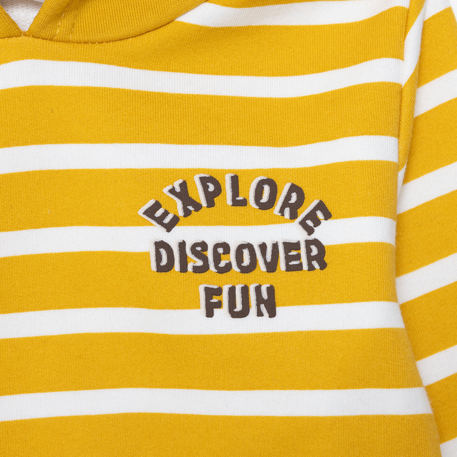 Erkek Bebek Kapüşonlu Sweatshirt Üç İplik Kapüşonlu Yaka Uzun Kol