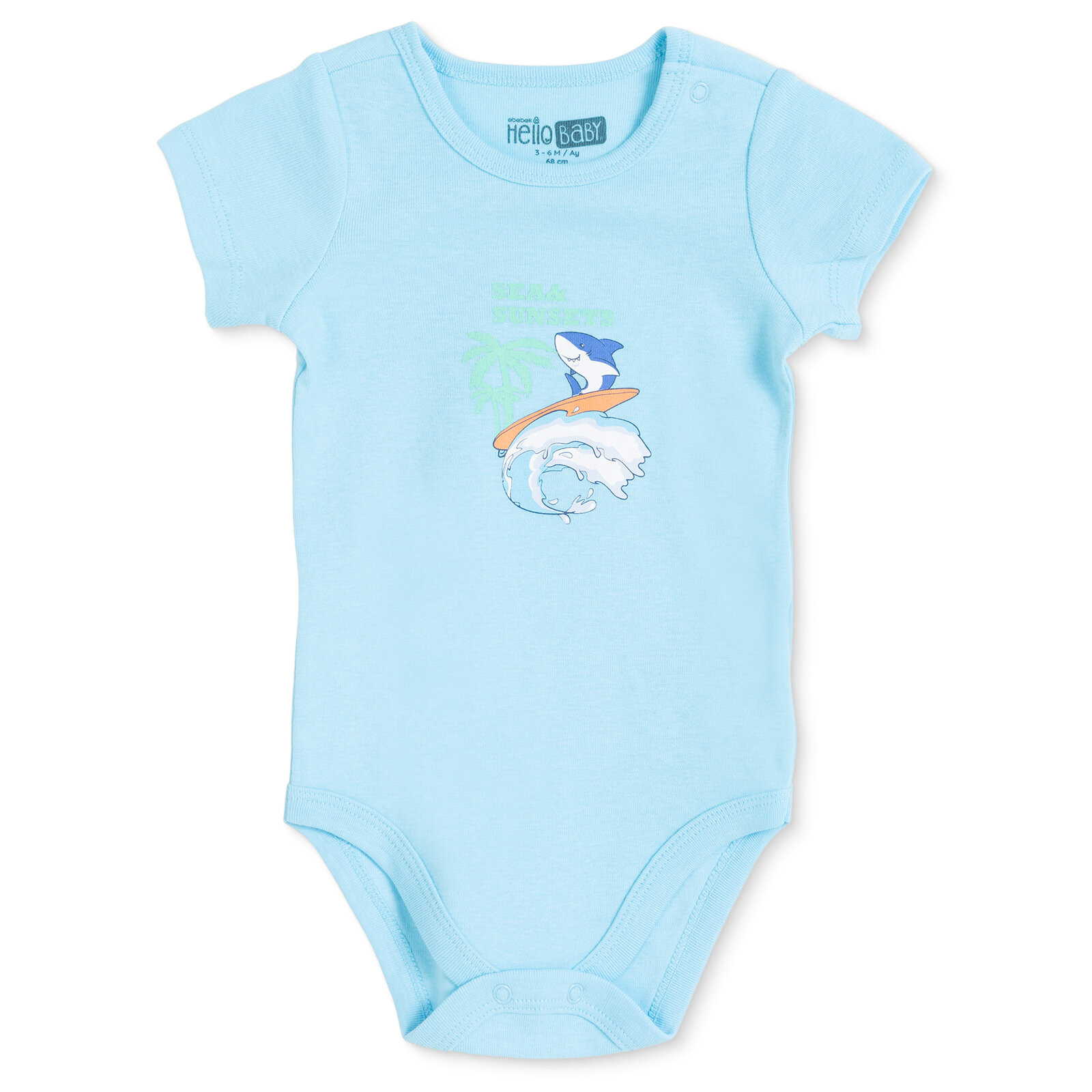 Erkek Bebek Kısa Kol Body Çıtçıtlı Yaka Kısa Kol