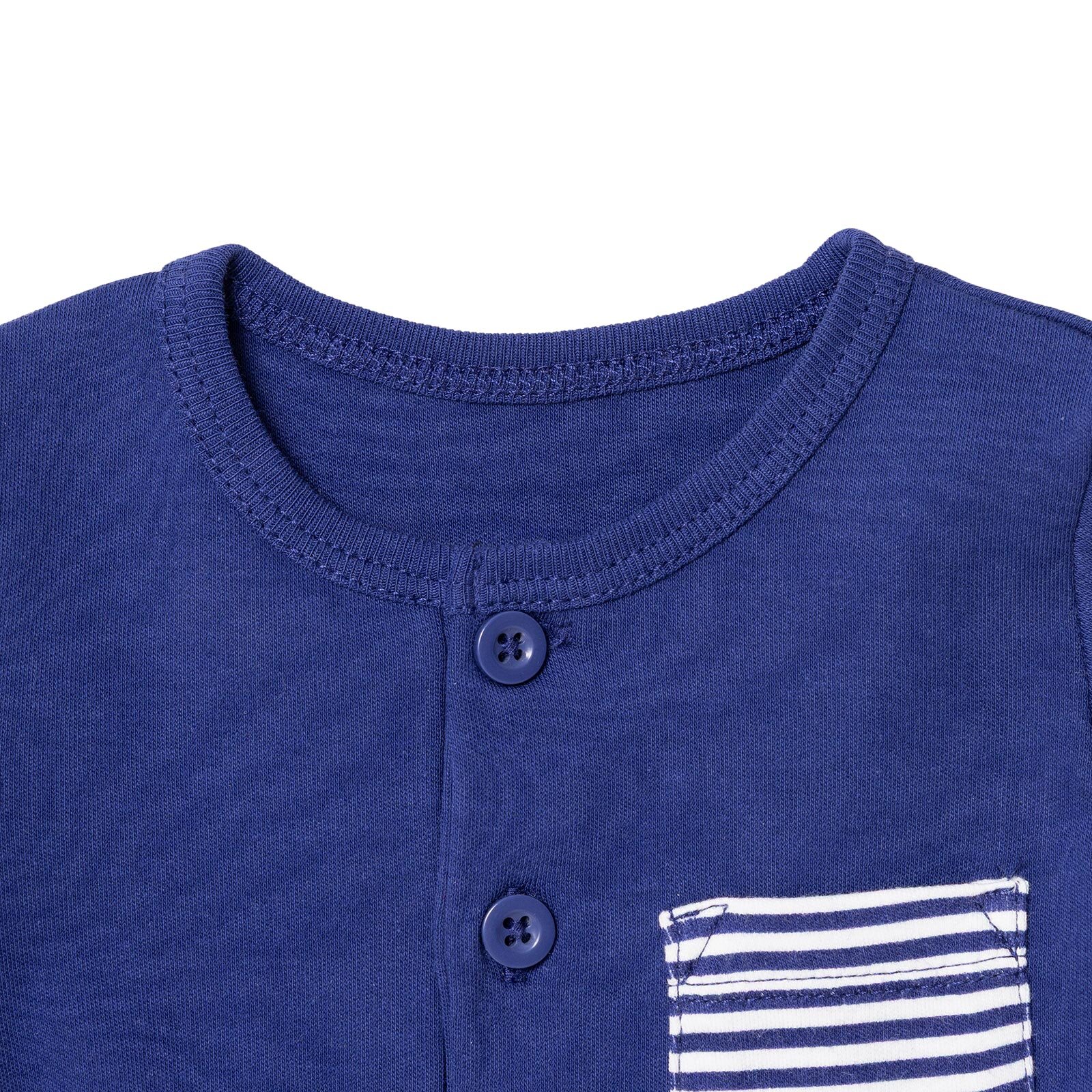 Erkek Bebek Kısa Kol Body Modelli Yaka Kısa Kol