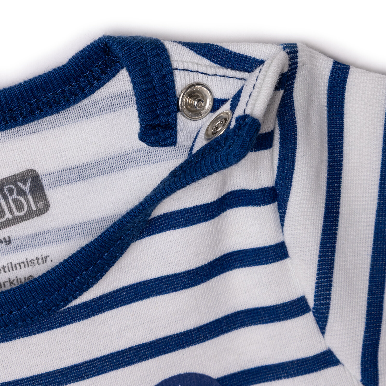 Erkek Bebek Kısa Kol Body Ribana Çıtçıtlı Yaka Kısa Kol