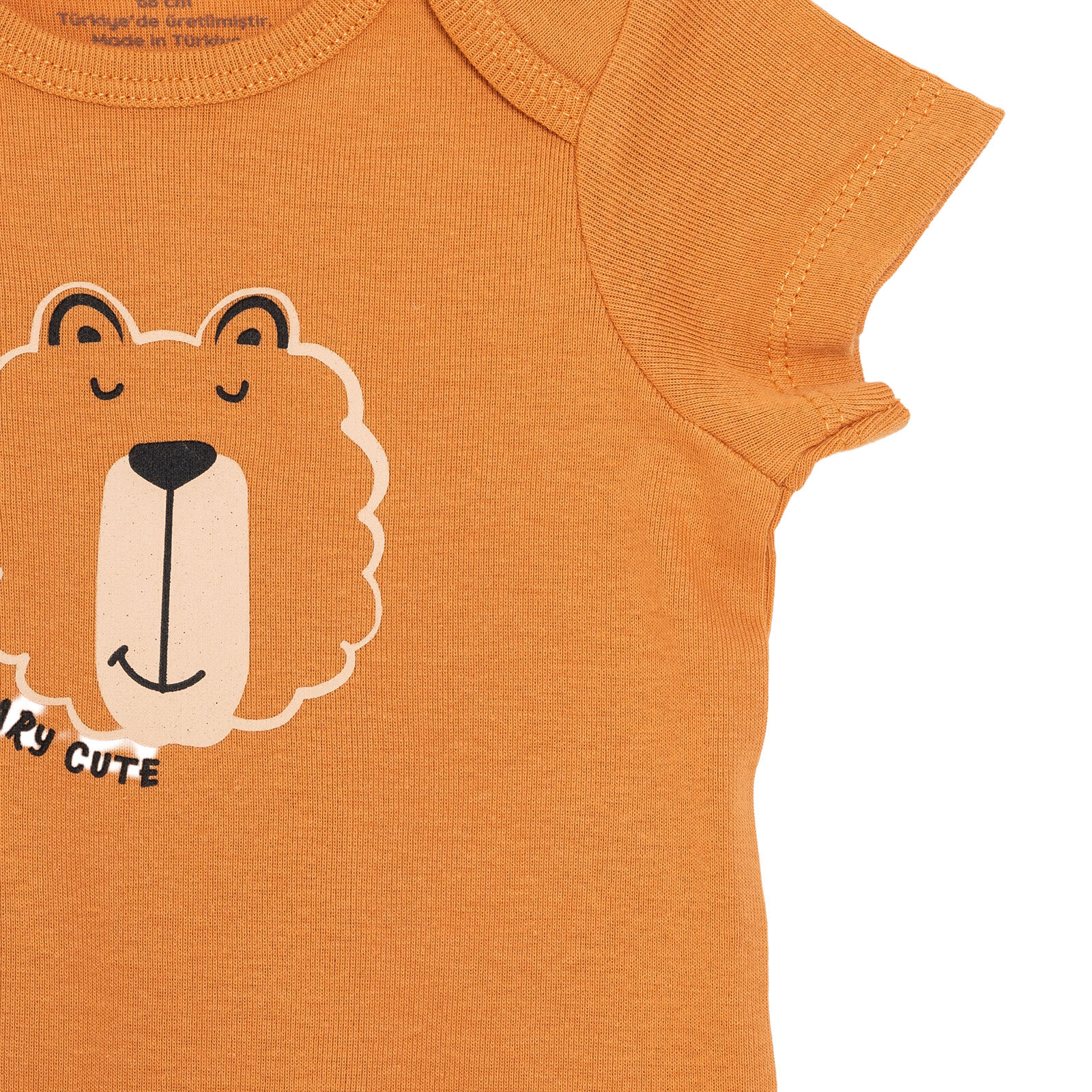 Erkek Bebek Kısa Kol Body Ribana Zarf Yaka Kısa Kol