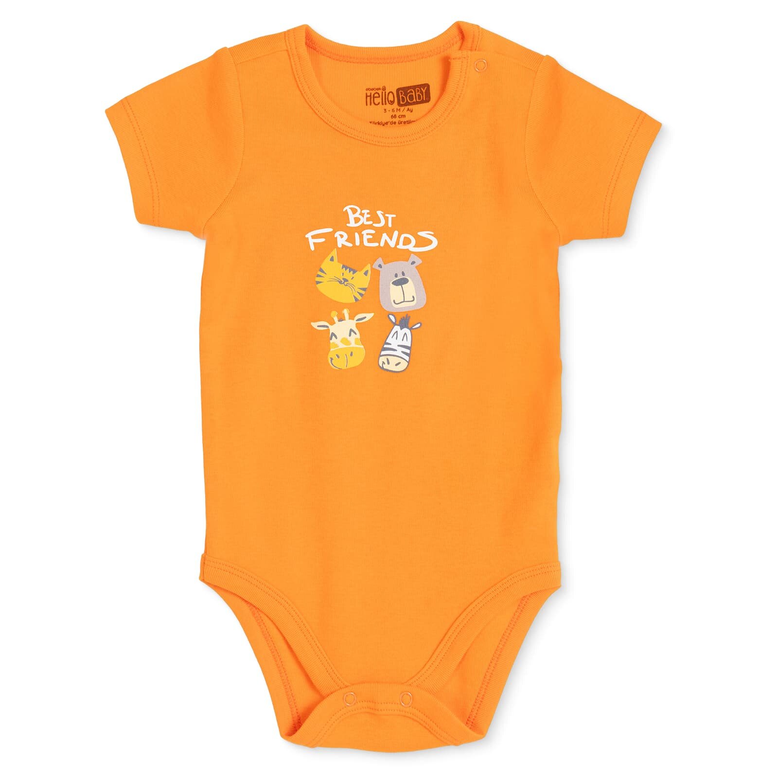 Erkek Bebek Kısa Kol Body Zarf Yaka Kısa Kol