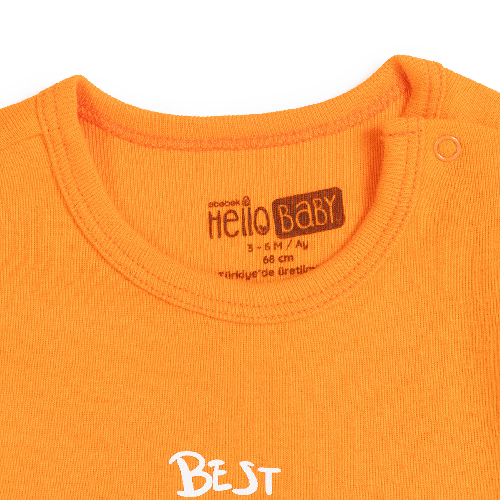 Erkek Bebek Kısa Kol Body Zarf Yaka Kısa Kol