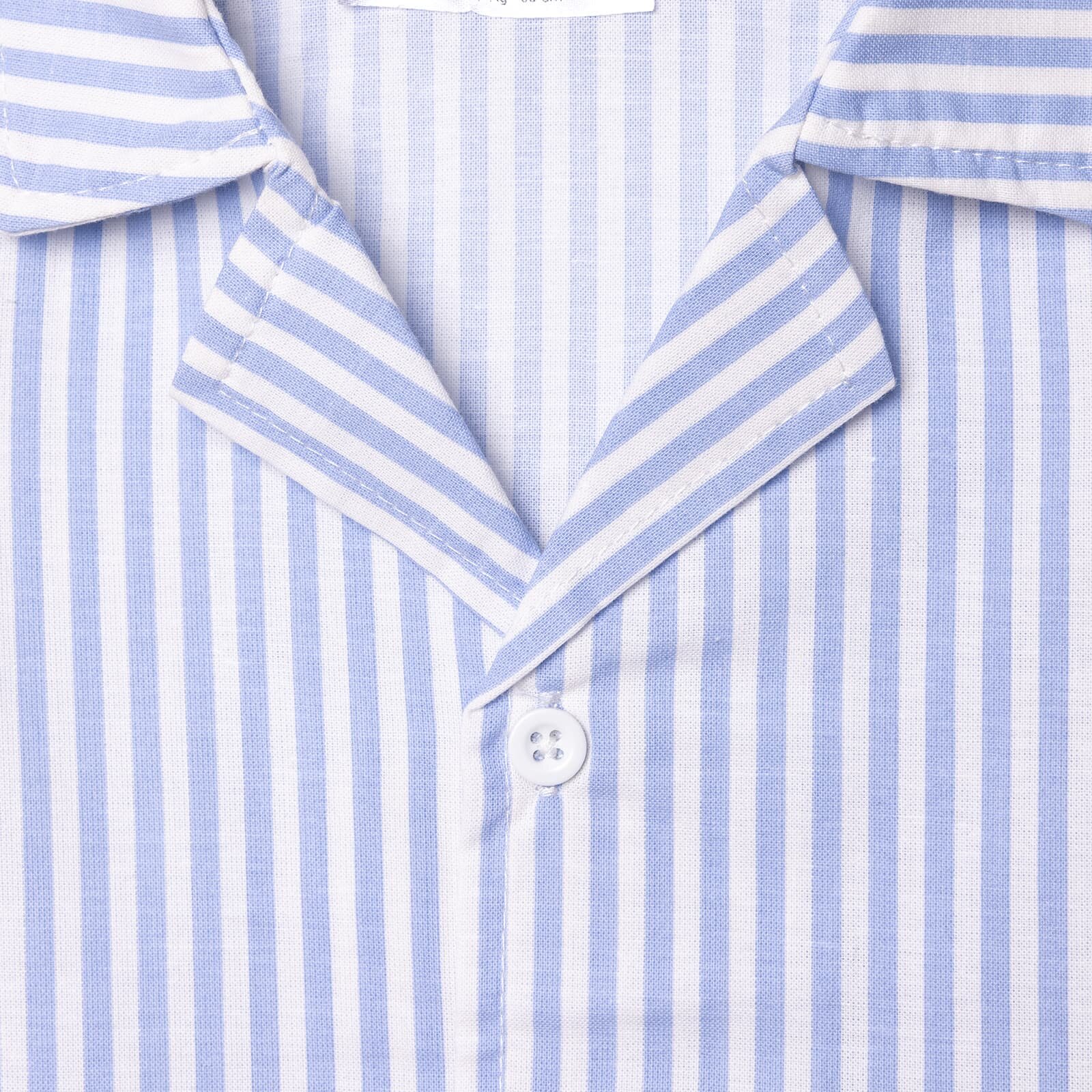 Erkek Bebek Kısa Kol Pijama Takımı Bebe Yaka Kısa Kol Reçme Paça