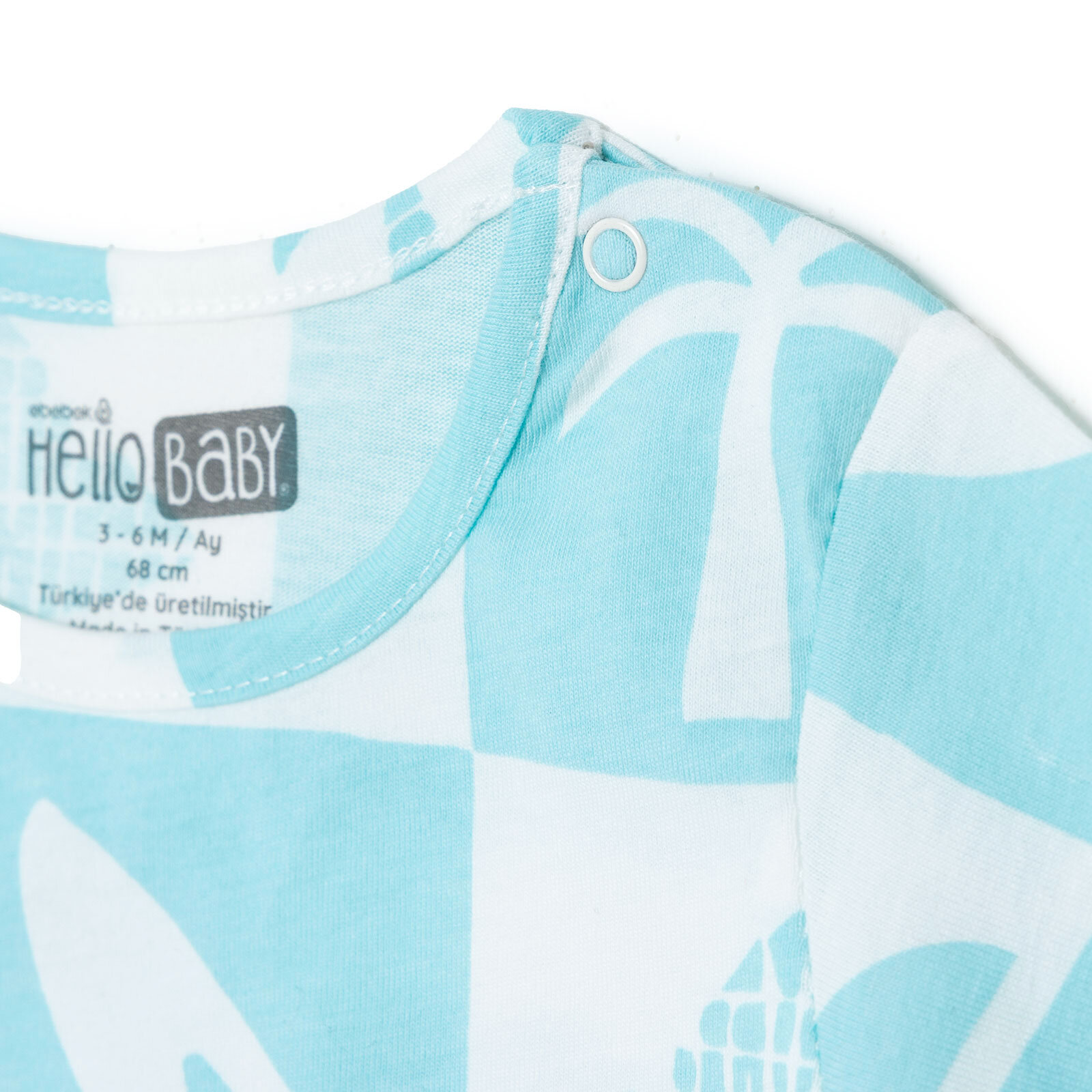 Erkek Bebek Kısa Kol Pijama Takımı Bisiklet Yaka Kısa Kol Reçme Paça