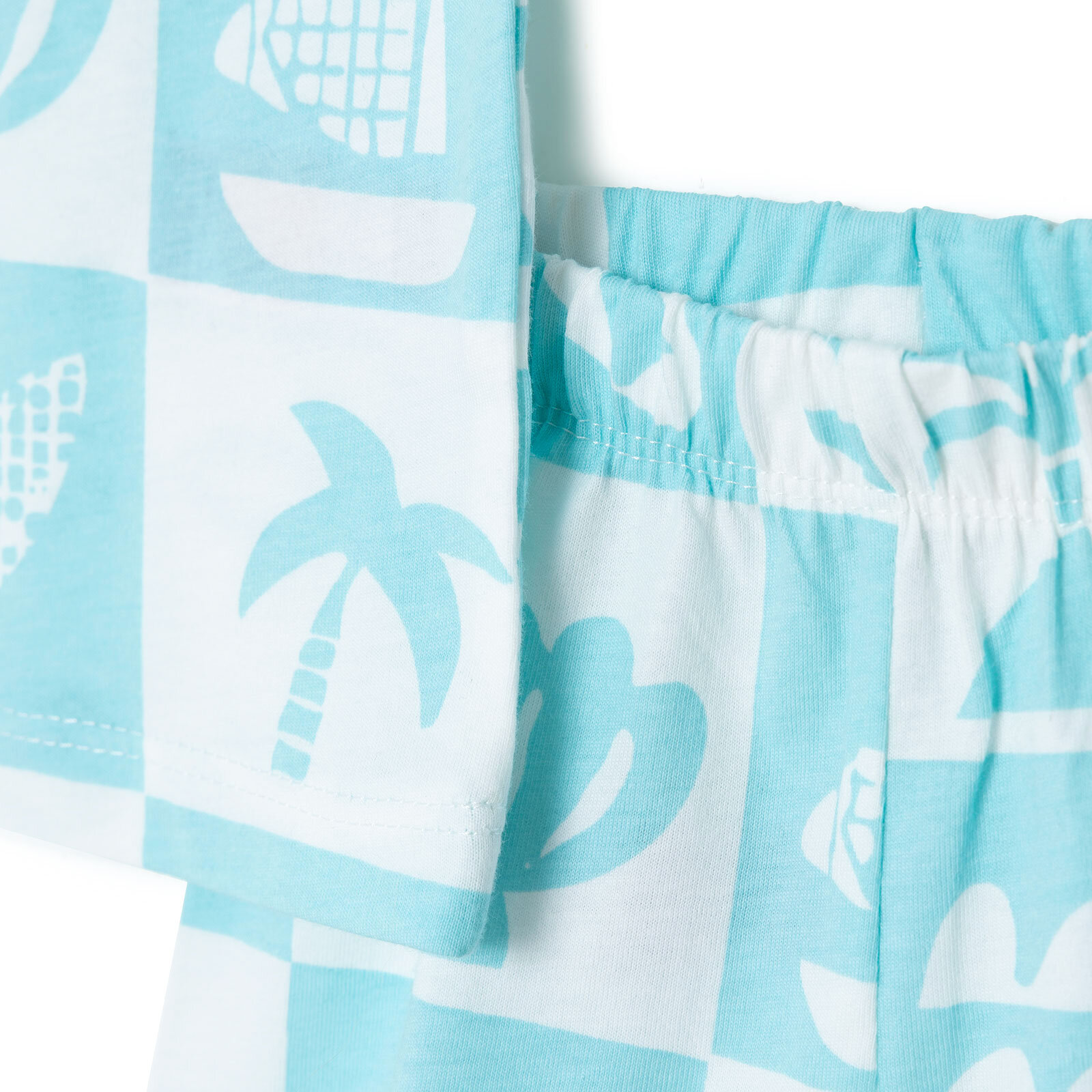 Erkek Bebek Kısa Kol Pijama Takımı Bisiklet Yaka Kısa Kol Reçme Paça