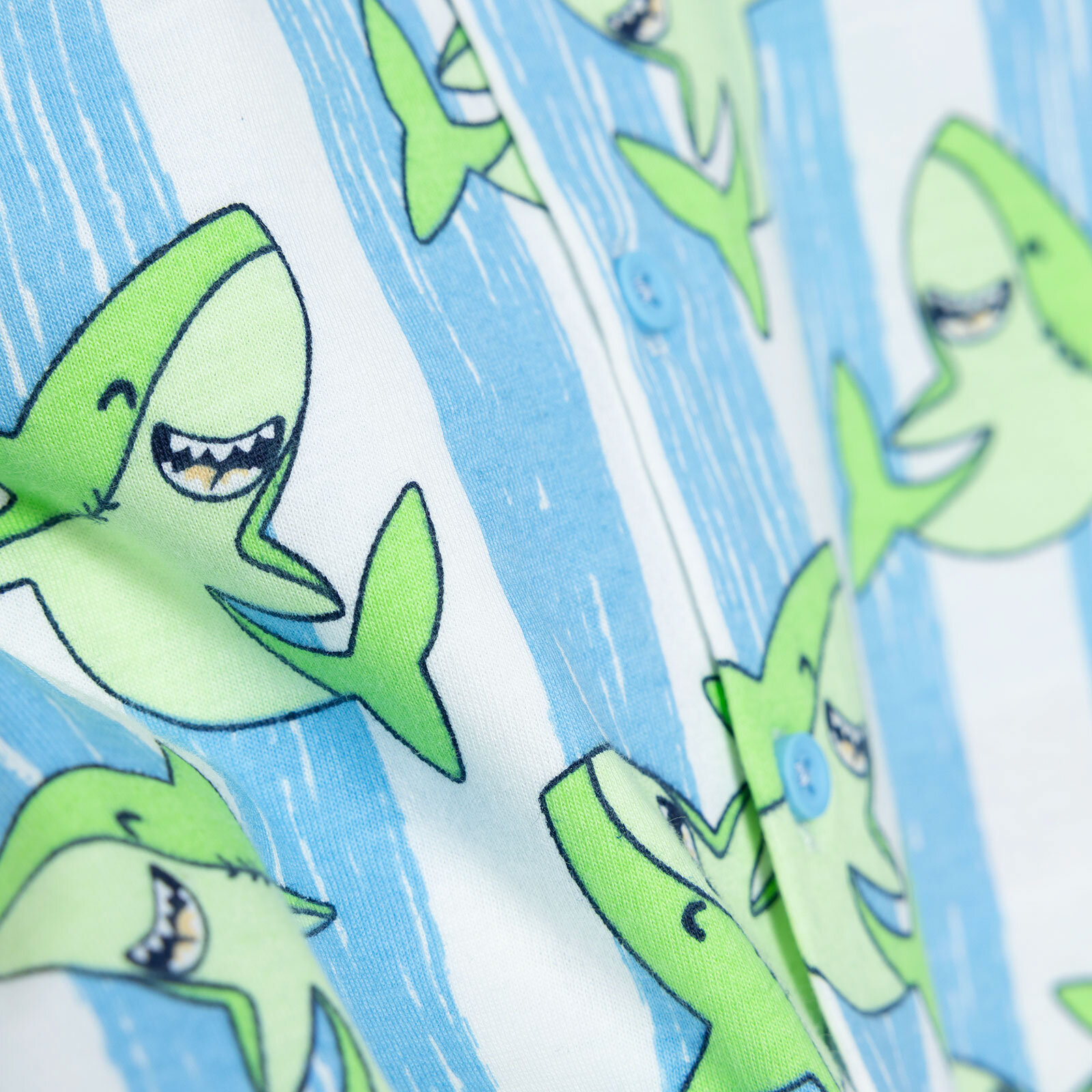 Erkek Bebek Kısa Kol Pijama Takımı Gömlek Yaka Kısa Kol Reçme Paça