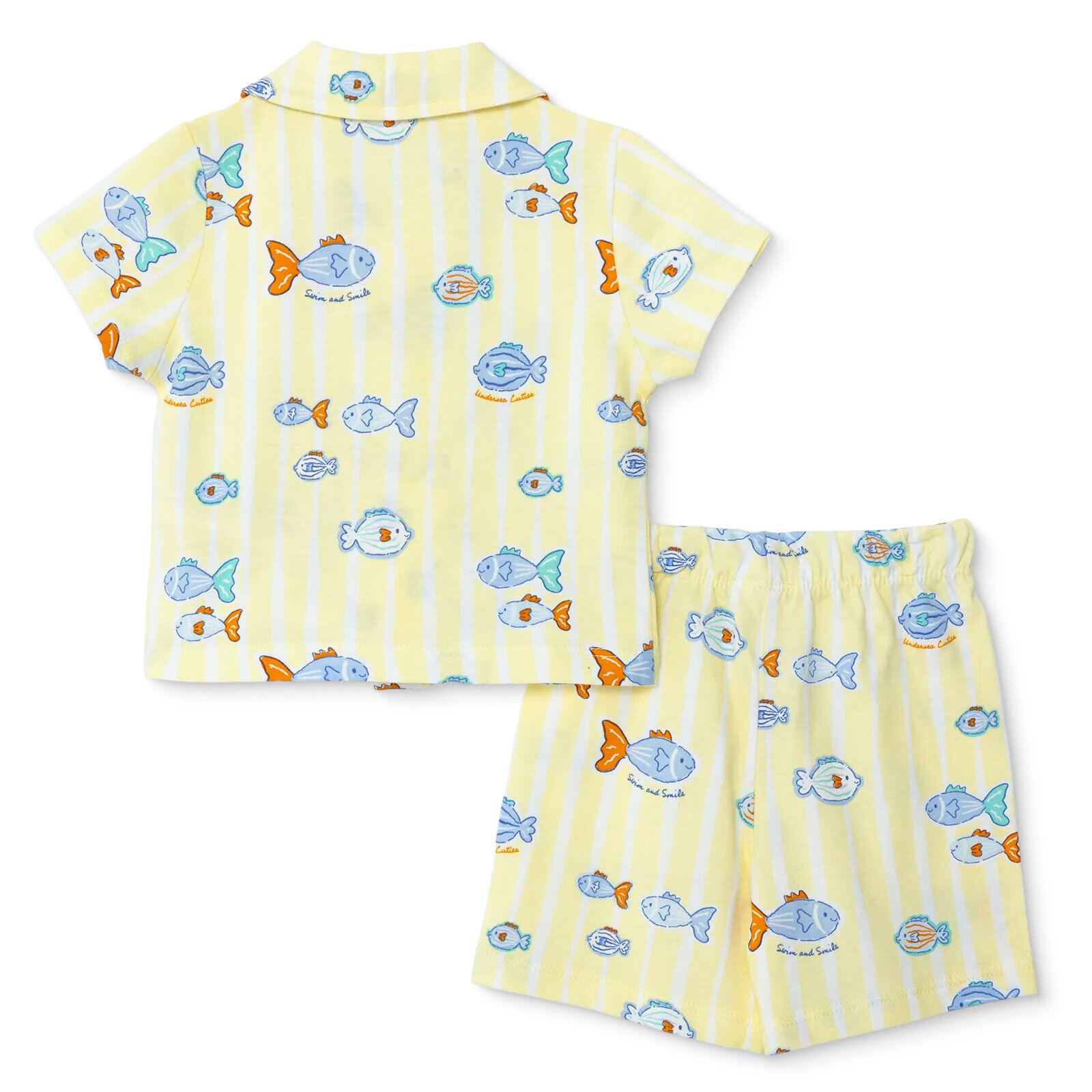 Erkek Bebek Kısa Kol Pijama Takımı Gömlek Yaka Kısa Kol Reçme Paça