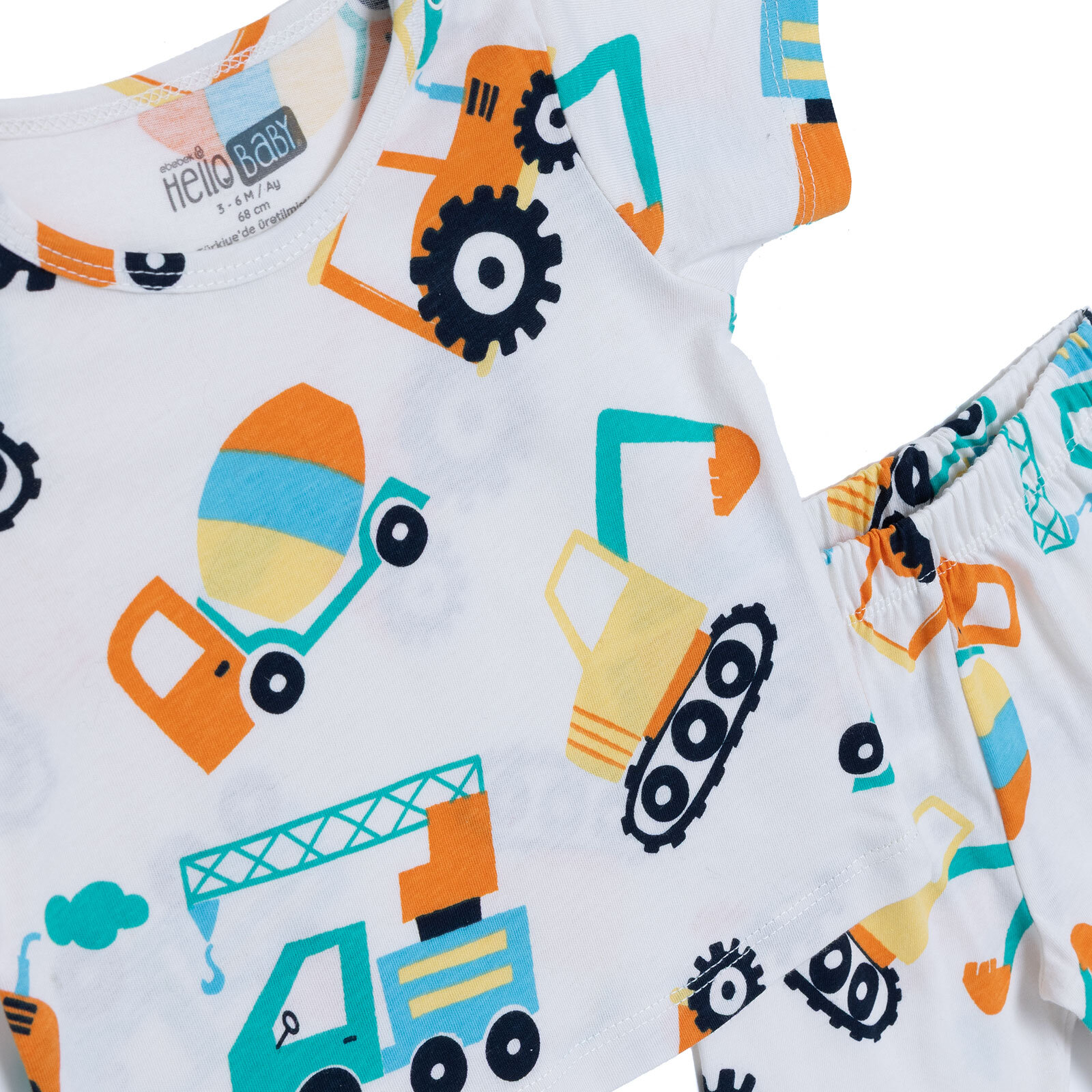 Erkek Bebek Kısa Kol Pijama Takımı Süprem Bisiklet Yaka Kısa Kol Reçme Paça