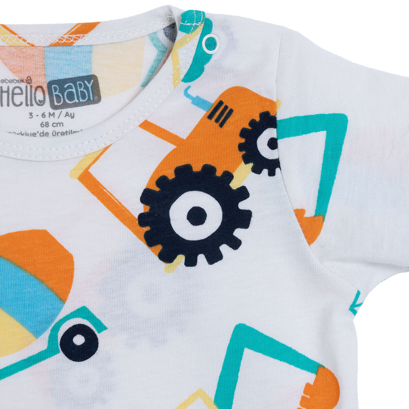 Erkek Bebek Kısa Kol Pijama Takımı Süprem Bisiklet Yaka Kısa Kol Reçme Paça