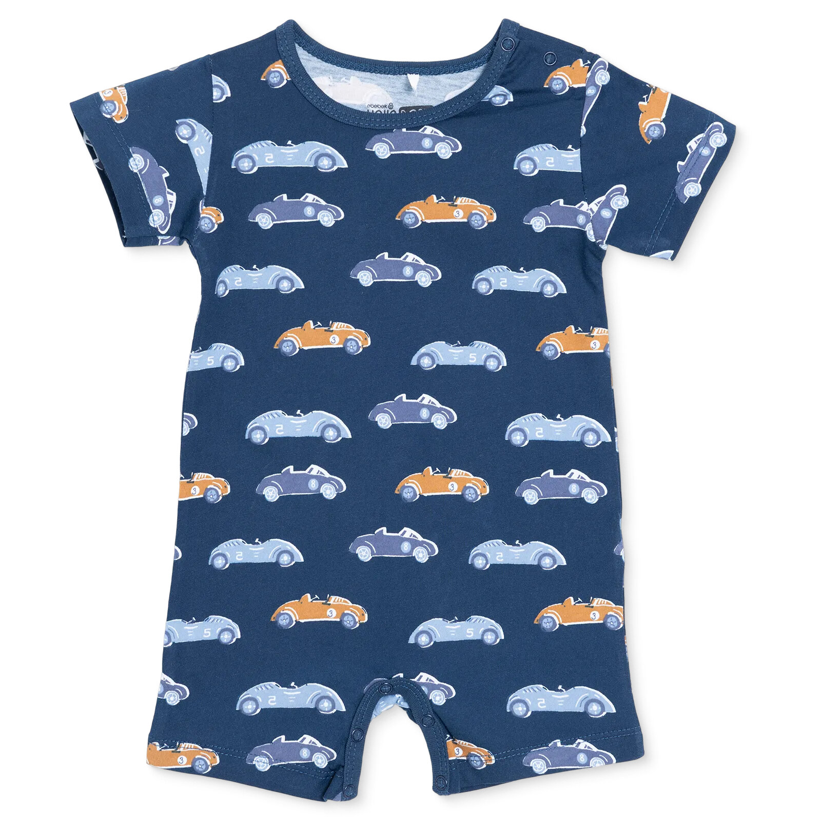 Erkek Bebek Kısa Tulum Bisiklet Yaka Kısa Kol Reçme Paça