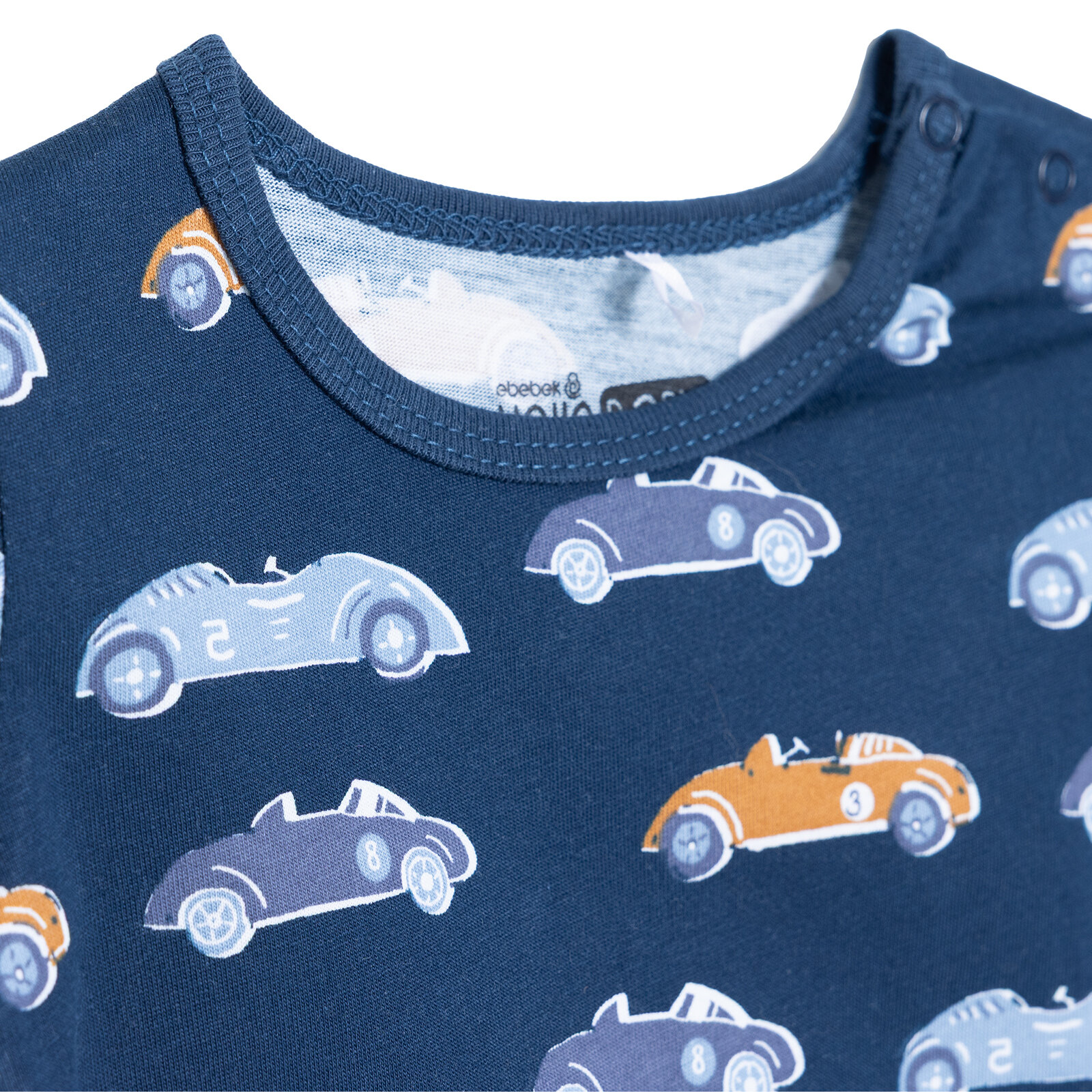 Erkek Bebek Kısa Tulum Bisiklet Yaka Kısa Kol Reçme Paça