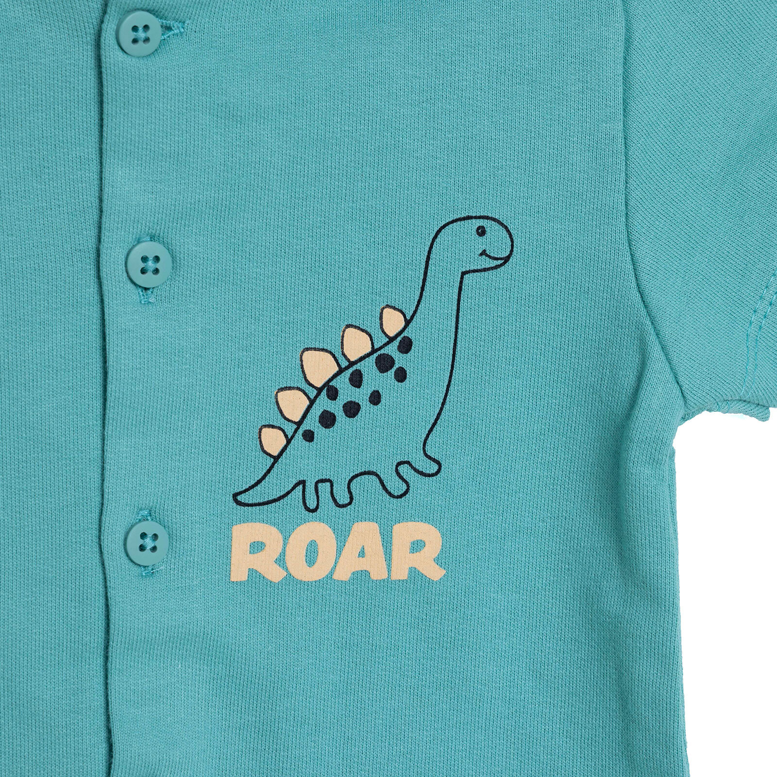 Erkek Bebek Kısa Tulum Kapüşonlu Yaka Kısa Kol