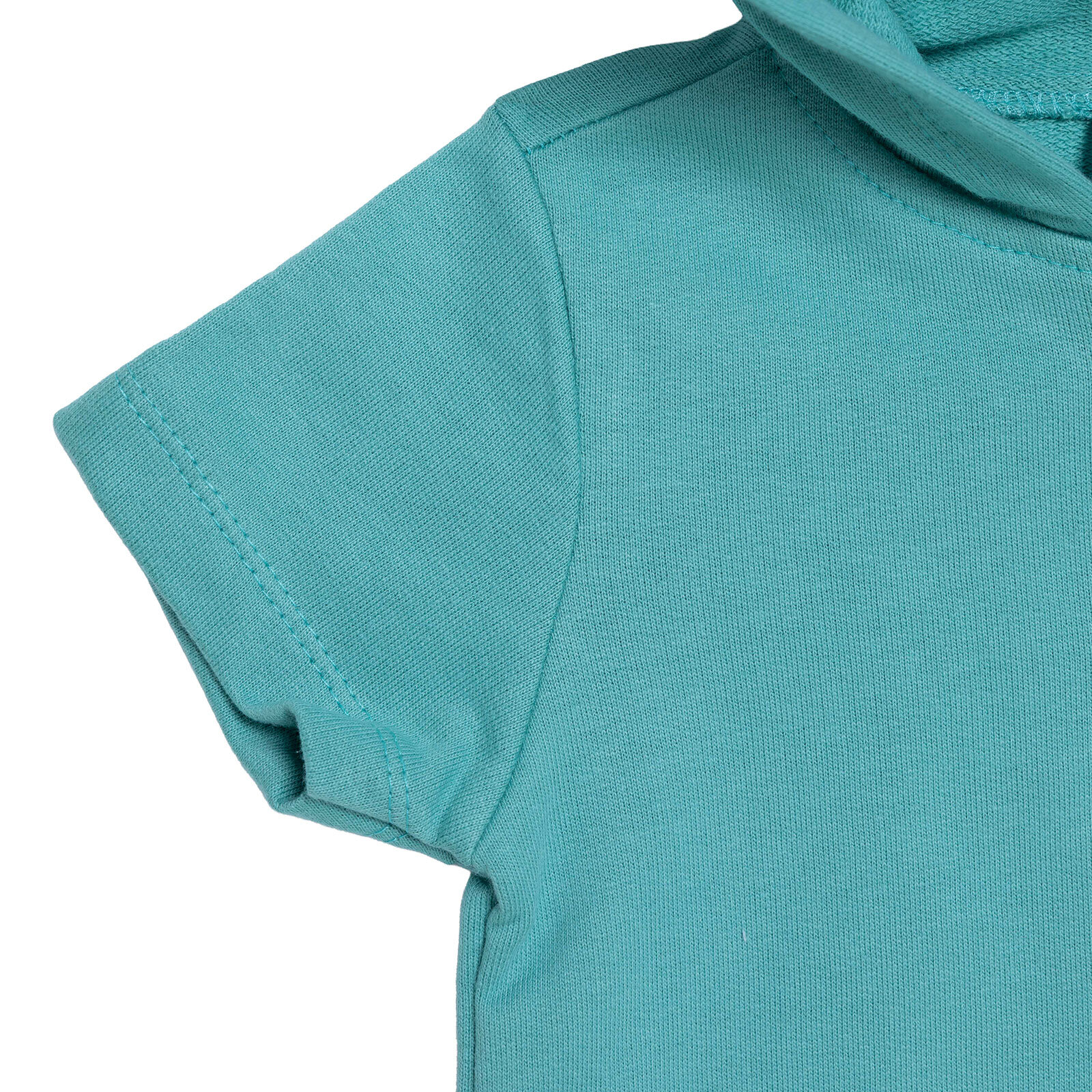 Erkek Bebek Kısa Tulum Kapüşonlu Yaka Kısa Kol