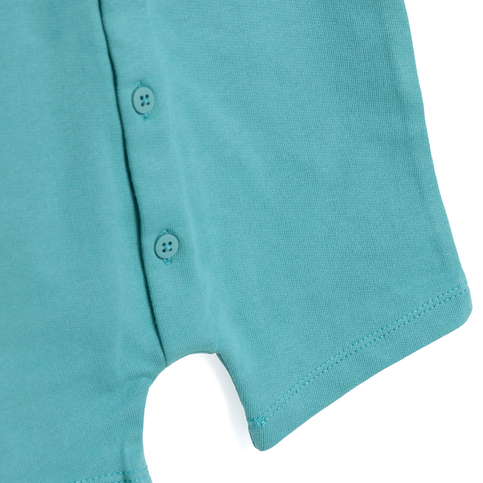 Erkek Bebek Kısa Tulum Kapüşonlu Yaka Kısa Kol