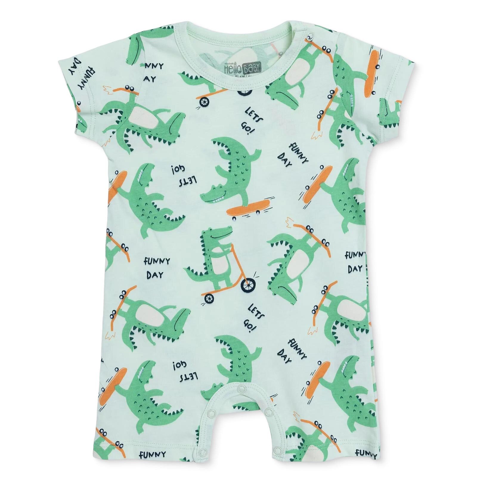 Erkek Bebek Kısa Tulum Süprem Bisiklet Yaka Kısa Kol Ribanalı Paça