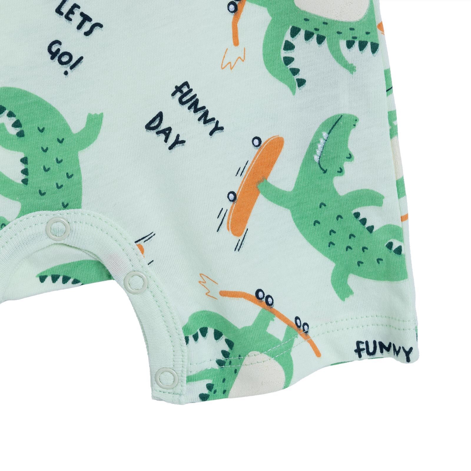 Erkek Bebek Kısa Tulum Süprem Bisiklet Yaka Kısa Kol Ribanalı Paça